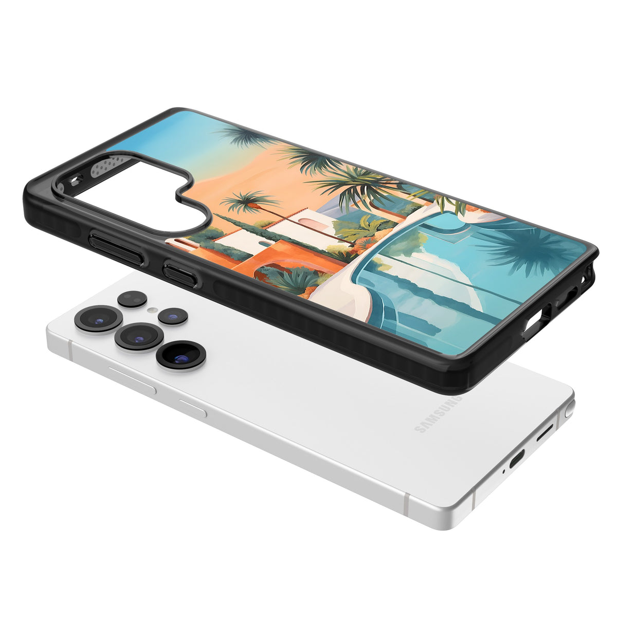 Villa Sunset Samsung S25 Ultra / Samsung S26 Ultra Impact Black Phone Case angled