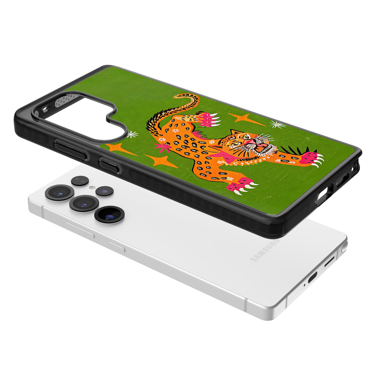 Fierce Jaguar Samsung S25 Ultra / Samsung S26 Ultra Impact Black Phone Case angled