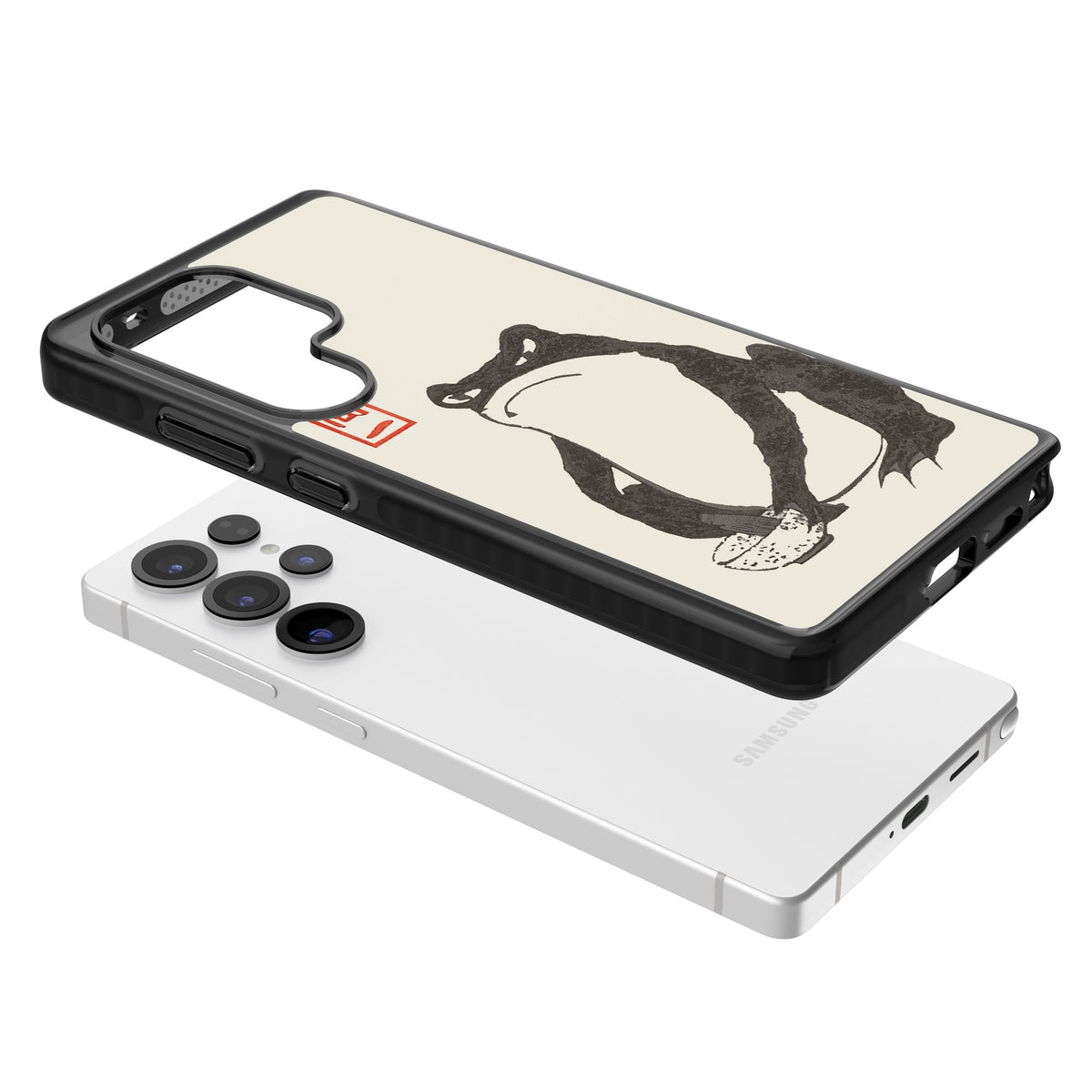 Matsumoto Hoji Grumpy Toad Samsung S25 Ultra / Samsung S26 Ultra Impact Black Phone Case angled