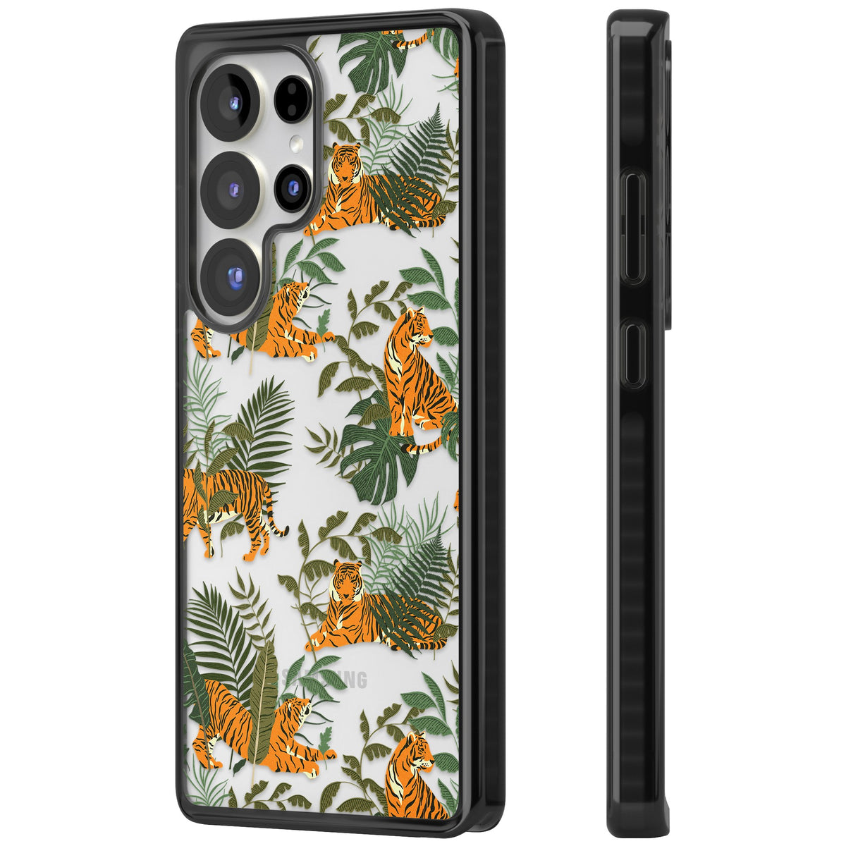Tiger & Fern Jungle Samsung S25 Ultra / Samsung S26 Ultra Impact Black Phone Case side