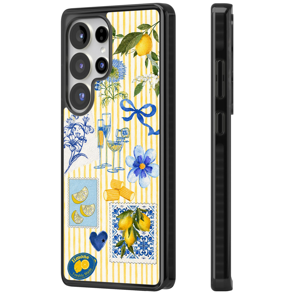 Limone Riviera Samsung S25 Ultra / Samsung S26 Ultra Impact Black Phone Case side