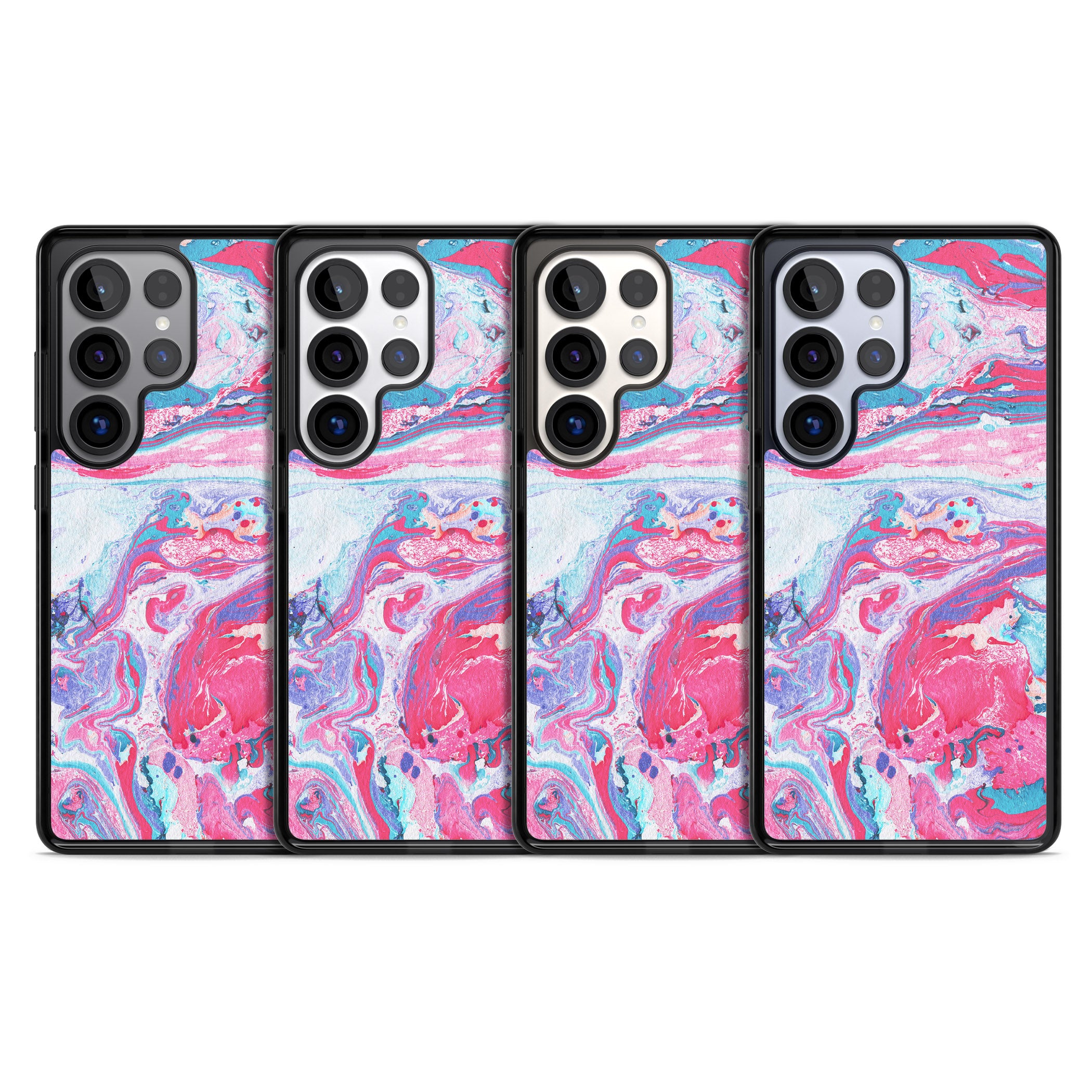 Pink, Blue & Purple Marbled Paper Pattern