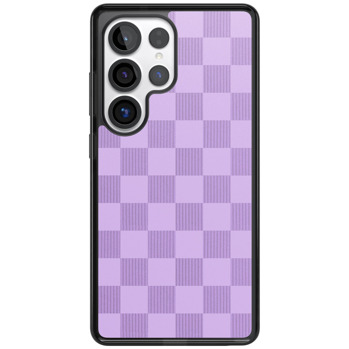 Lilac Checkered Samsung S25 Ultra / Samsung S26 Ultra Impact Black Phone Case front