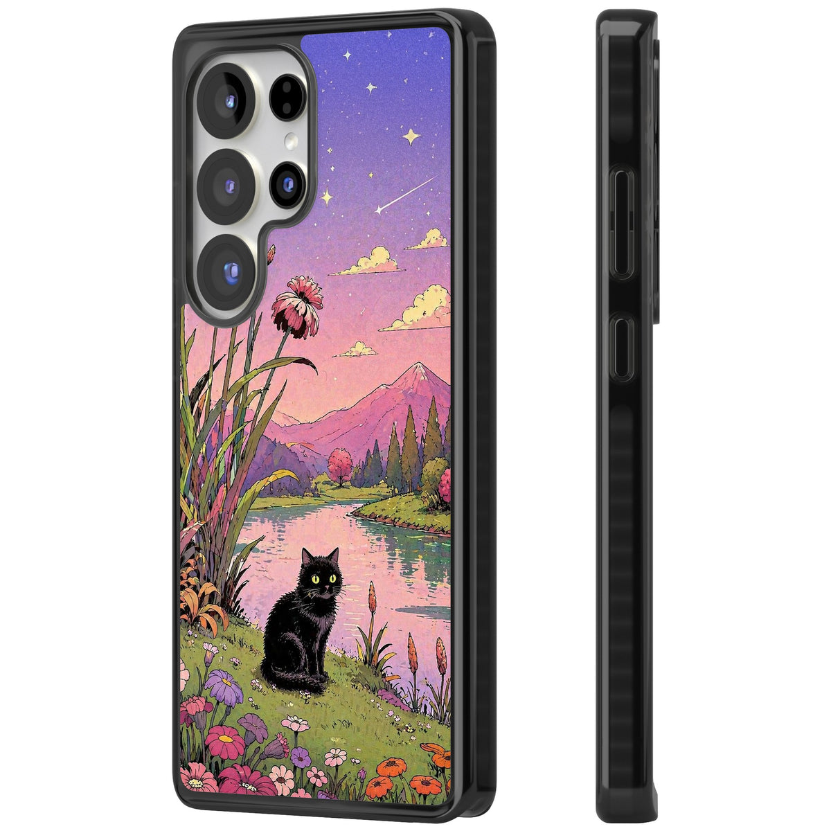 Mystic Whiskers Samsung S25 Ultra / Samsung S26 Ultra Impact Black Phone Case side