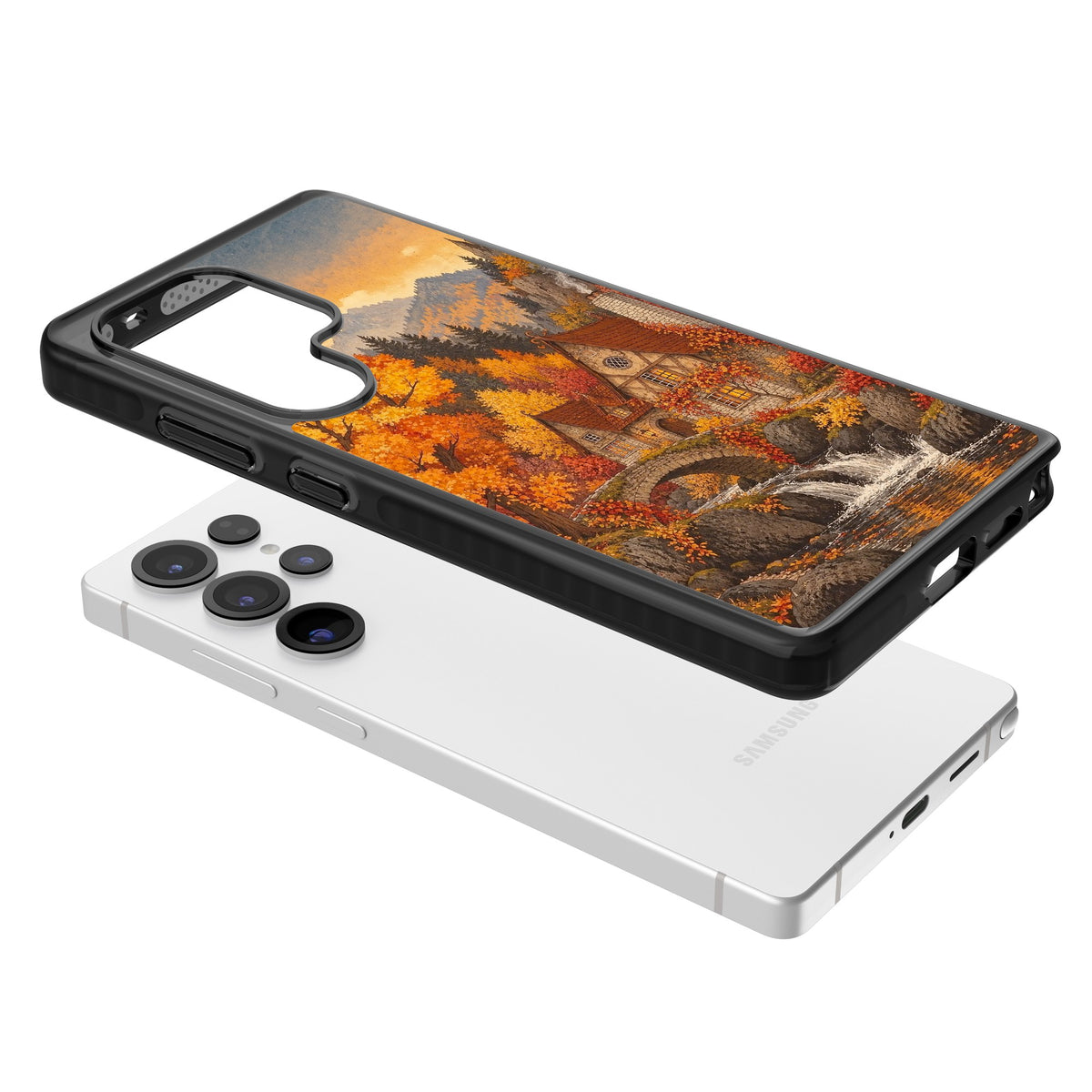 Auburn Cottage Samsung S25 Ultra / Samsung S26 Ultra Impact Black Phone Case angled