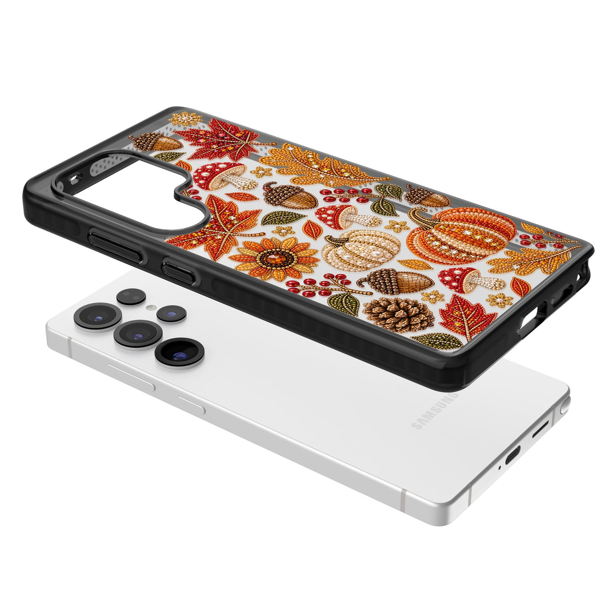 Beaded Autumn Samsung S25 Ultra / Samsung S26 Ultra Impact Black Phone Case angled