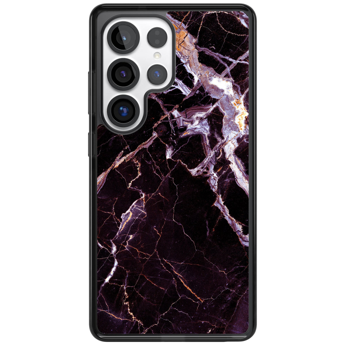 Violet Shatter Marble Samsung S25 Ultra / Samsung S26 Ultra Impact Black Phone Case front