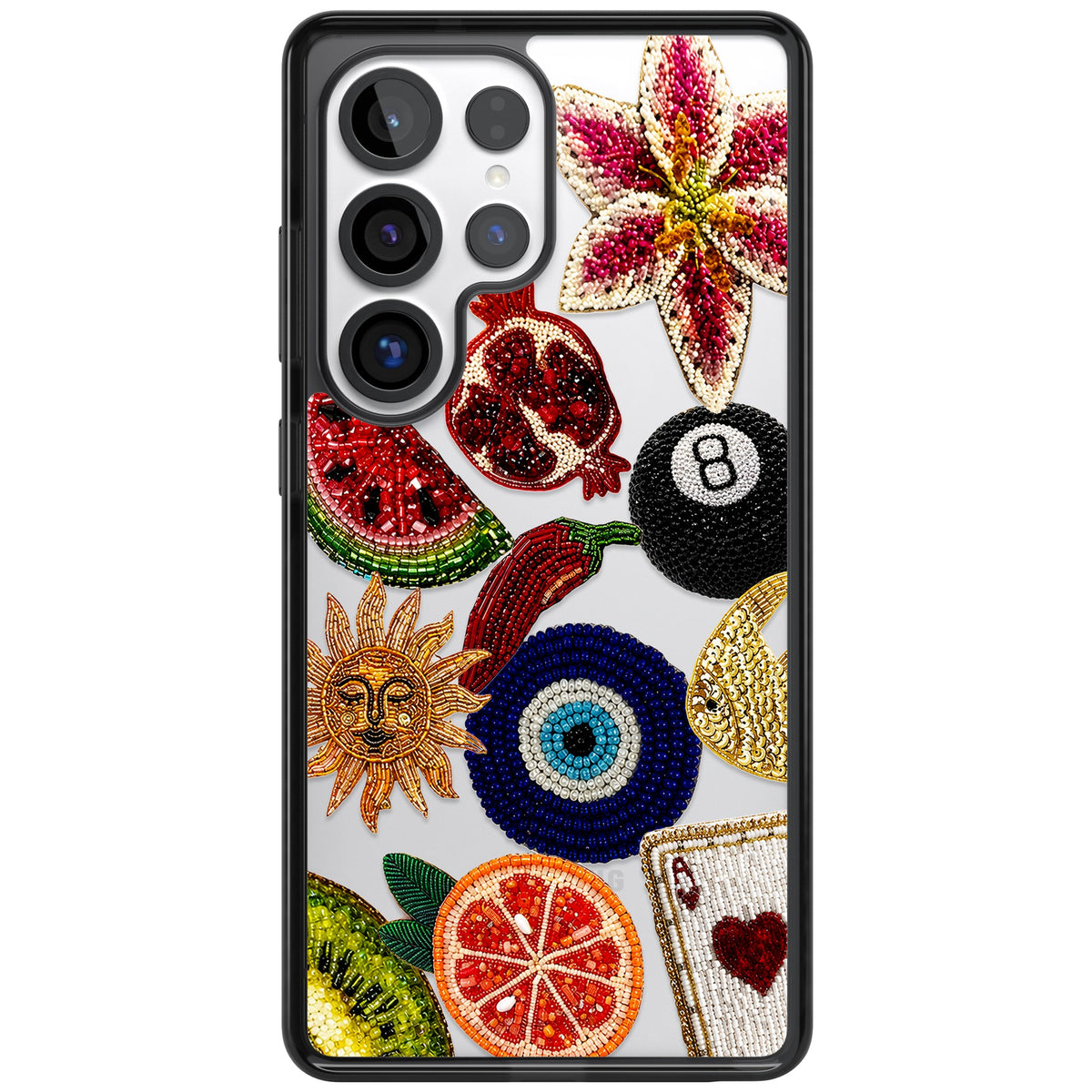 Beaded Charms Samsung S25 Ultra / Samsung S26 Ultra Impact Black Phone Case front