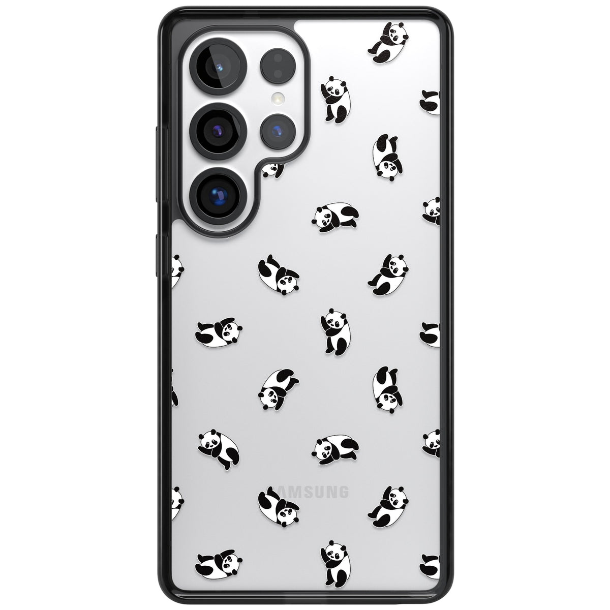 Tiny Panda Pattern Samsung S25 Ultra / Samsung S26 Ultra Impact Black Phone Case front