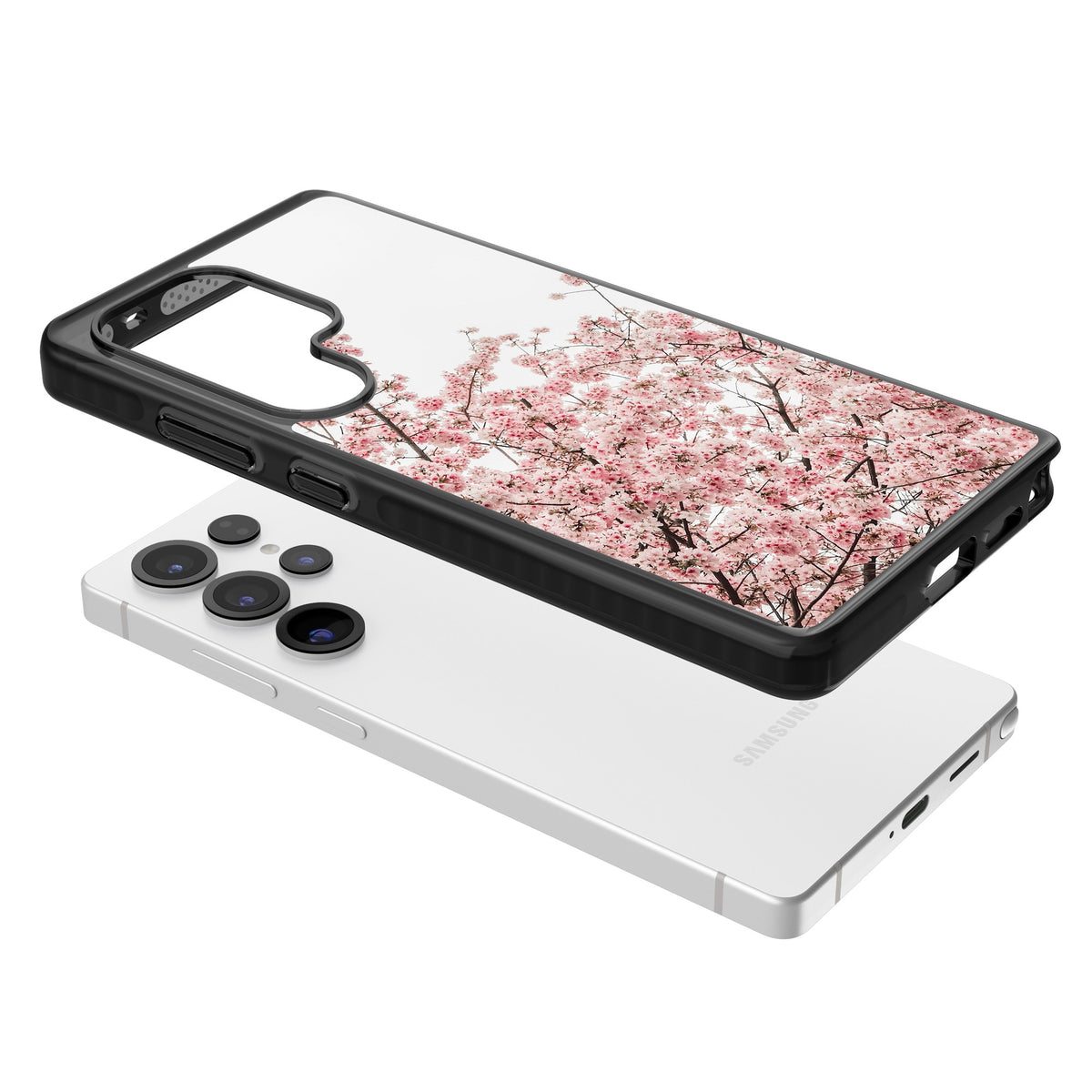 Cherry Blossom Bloom Samsung S25 Ultra / Samsung S26 Ultra Impact Black Phone Case angled
