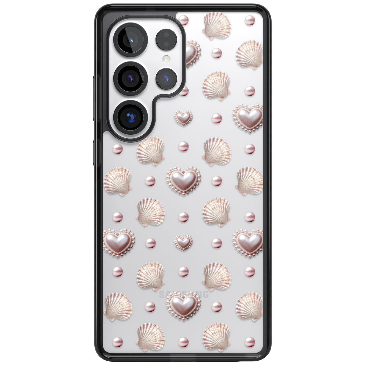 Pearl Hearts Samsung S25 Ultra / Samsung S26 Ultra Impact Black Phone Case front