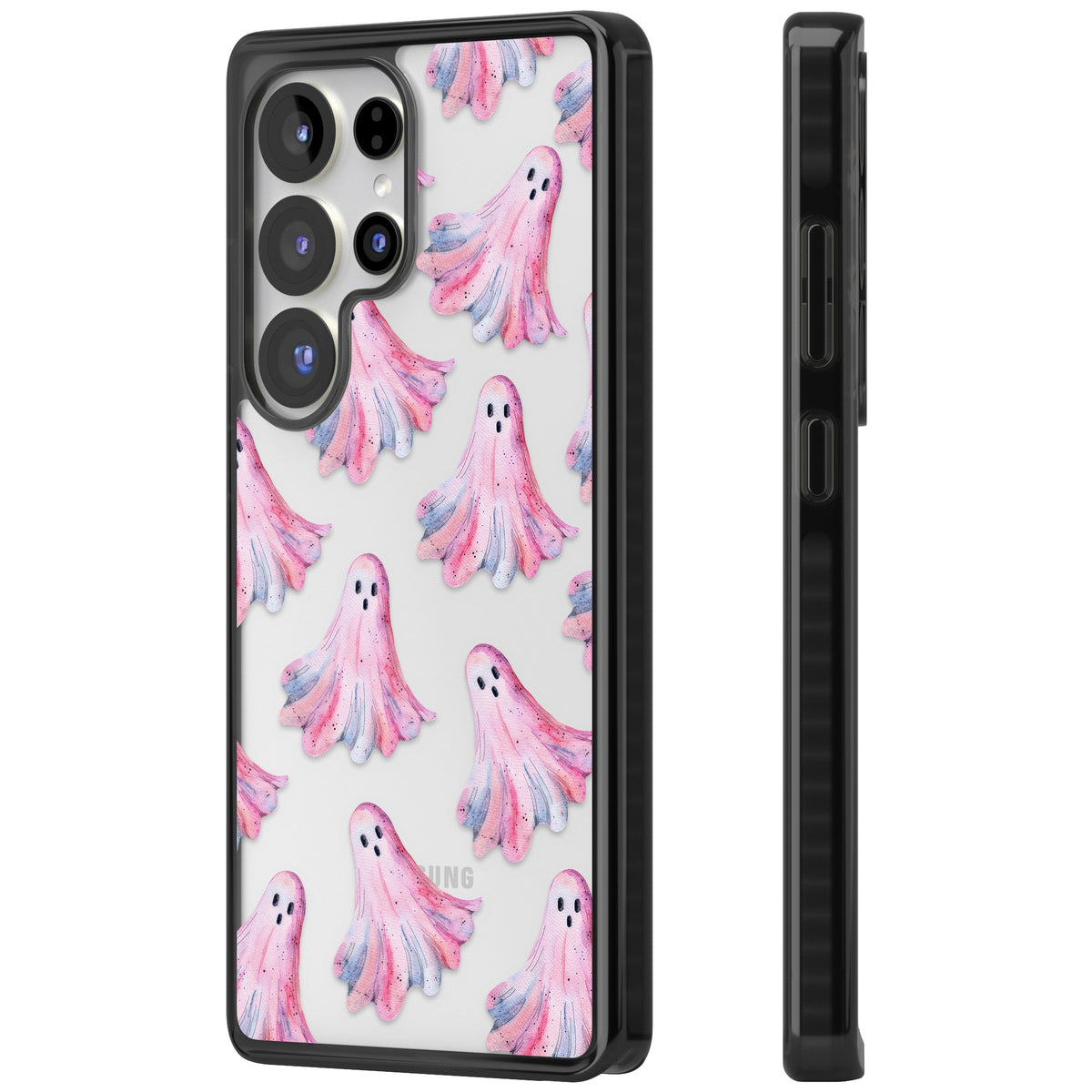 Pink Ghosts Samsung S25 Ultra / Samsung S26 Ultra Impact Black Phone Case side