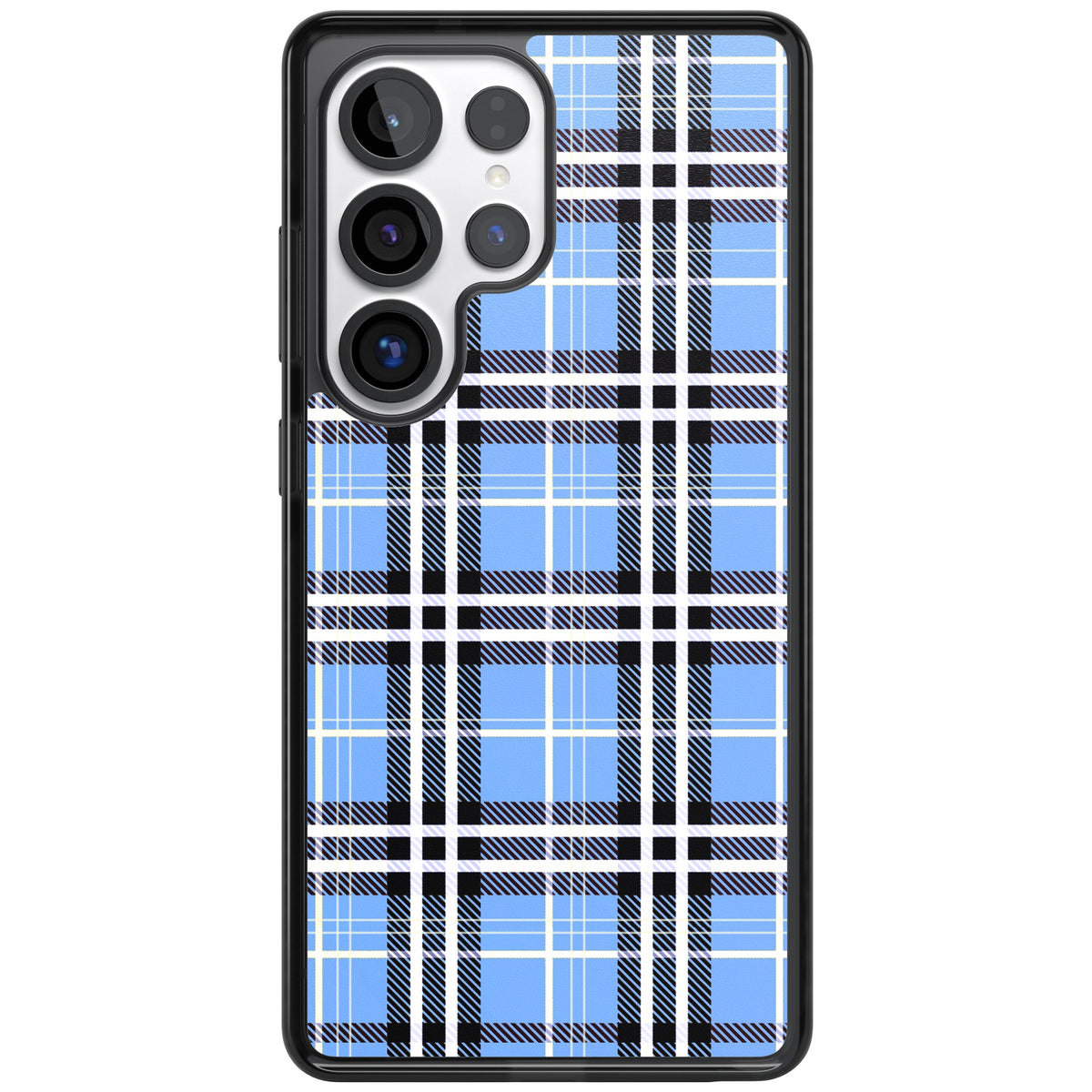 Blue Plaid Samsung S25 Ultra / Samsung S26 Ultra Impact Black Phone Case front