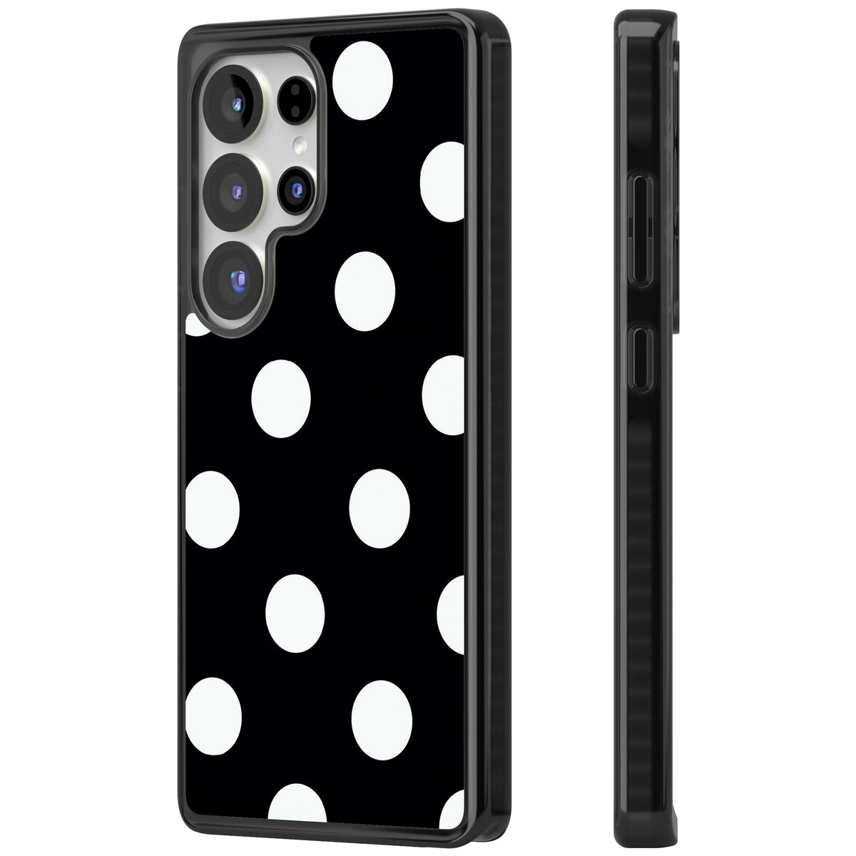 Chic Black Polka Dot Samsung S25 Ultra / Samsung S26 Ultra Impact Black Phone Case side