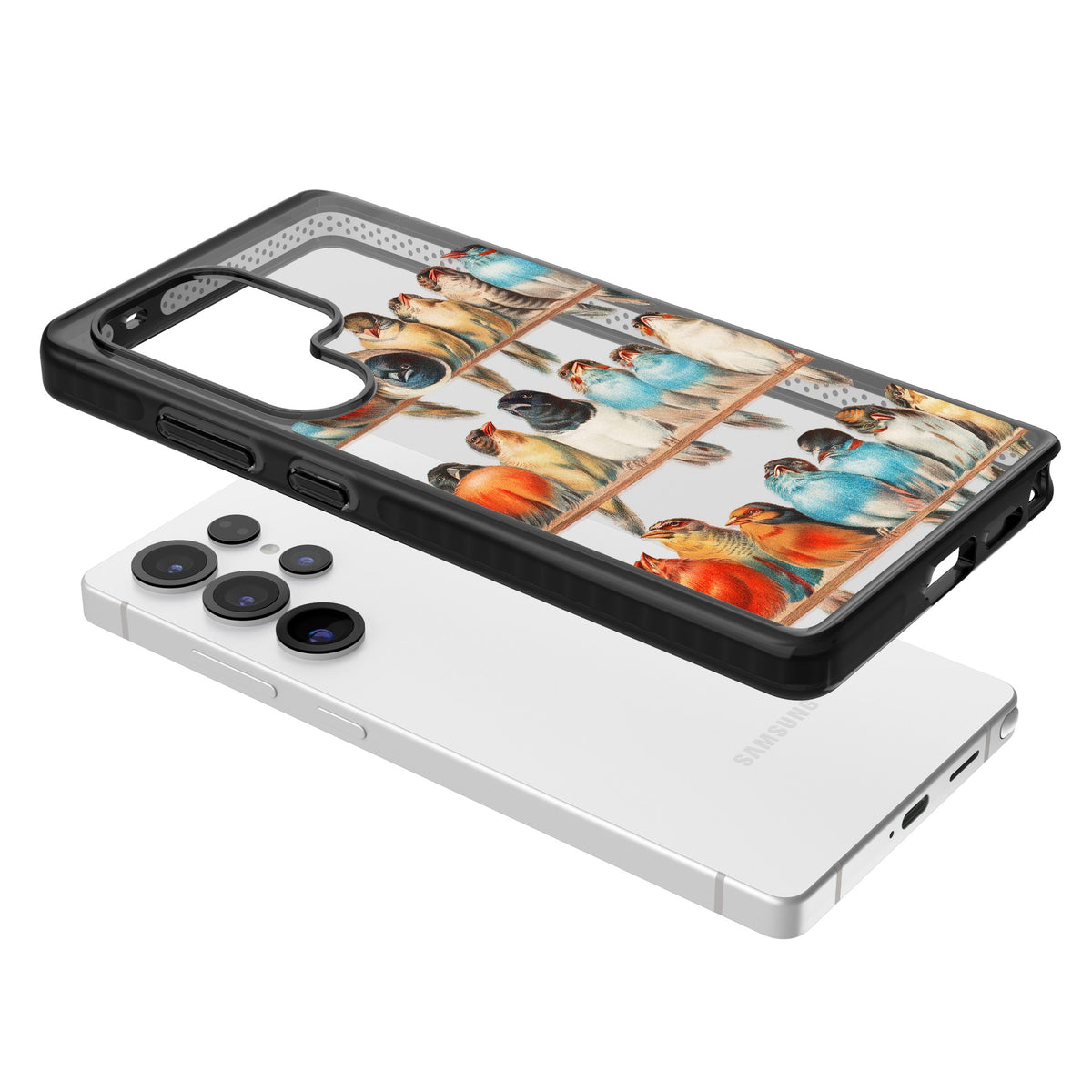 A Perch Of Birds Samsung S25 Ultra / Samsung S26 Ultra Impact Black Phone Case angled