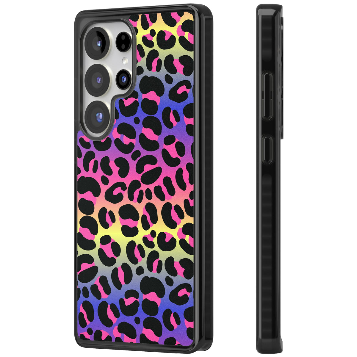 Rainbow Gradient Leopard Samsung S25 Ultra / Samsung S26 Ultra Impact Black Phone Case side