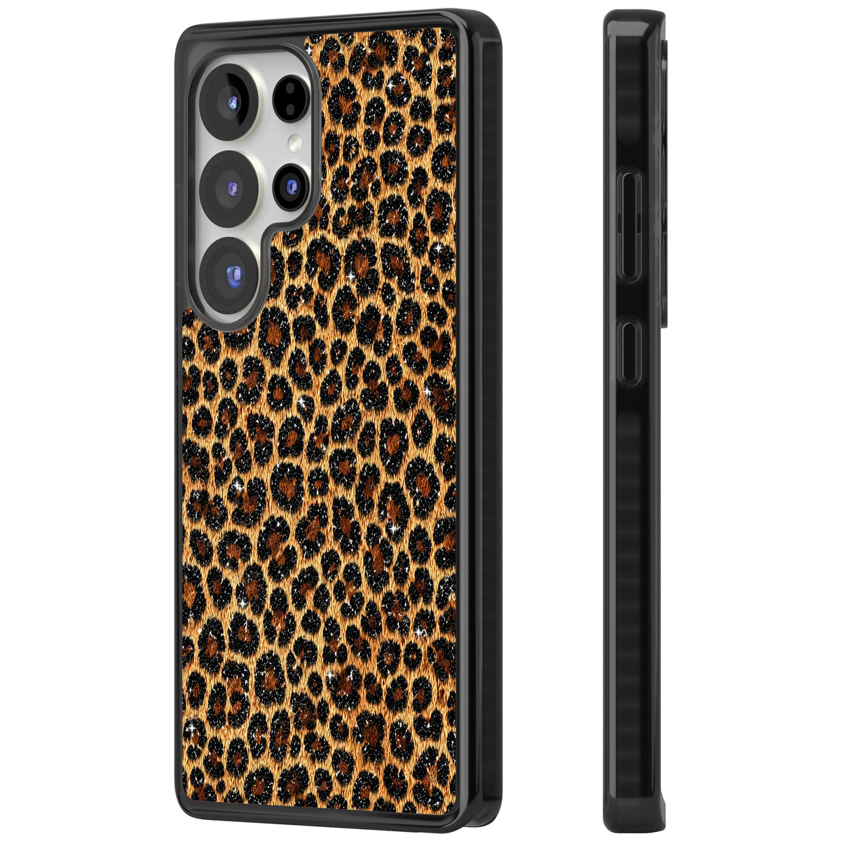 Diamond Leopard Samsung S25 Ultra / Samsung S26 Ultra Impact Black Phone Case side