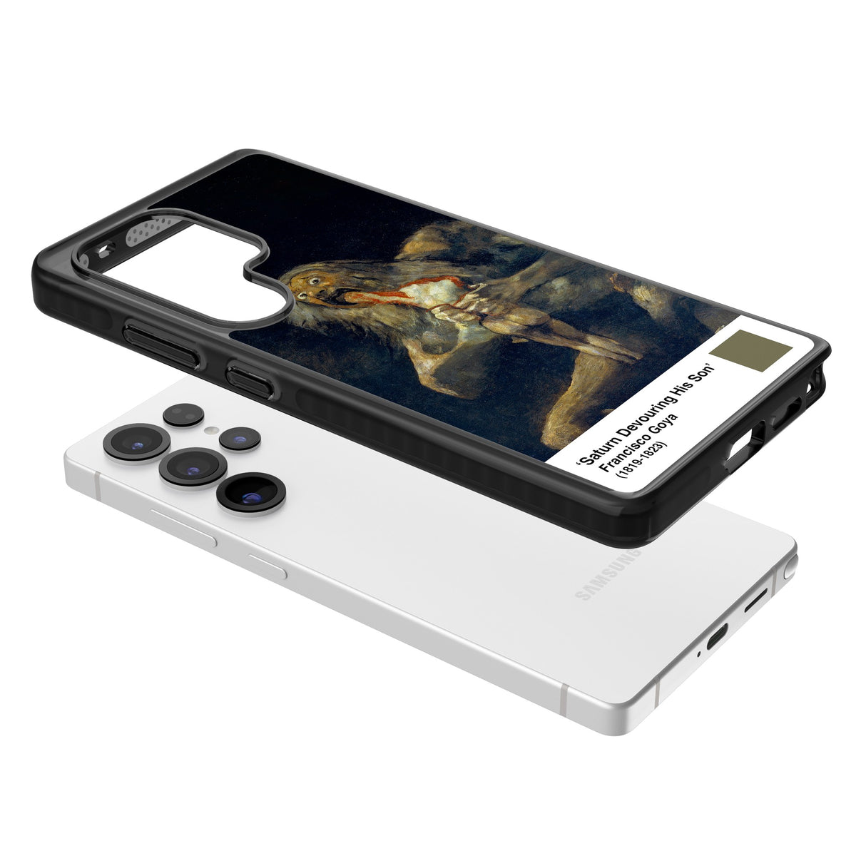 Saturn Devouring His Son Samsung S25 Ultra / Samsung S26 Ultra Impact Black Phone Case angled