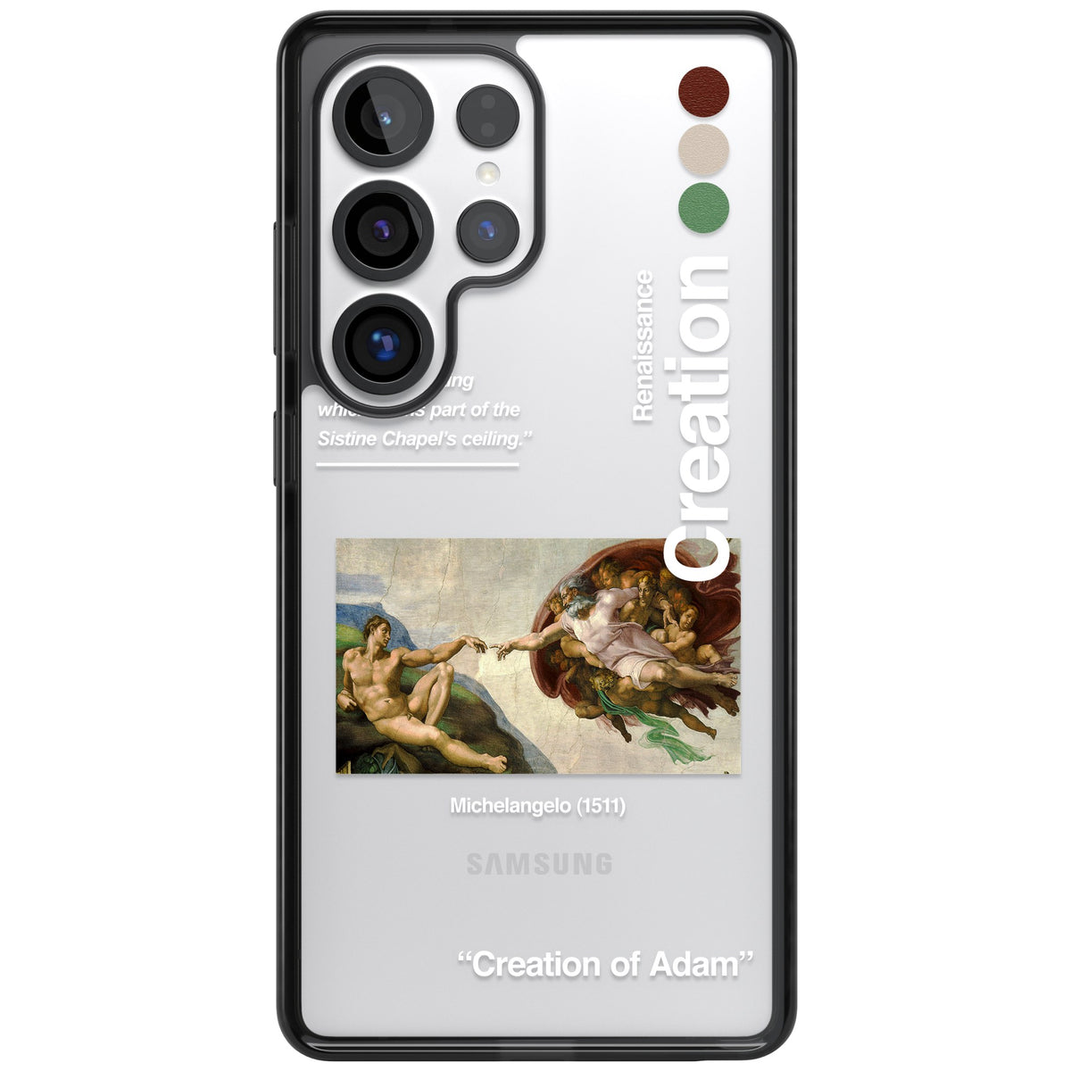 Creation Of Adam Michelangelo Samsung S25 Ultra / Samsung S26 Ultra Impact Black Phone Case front