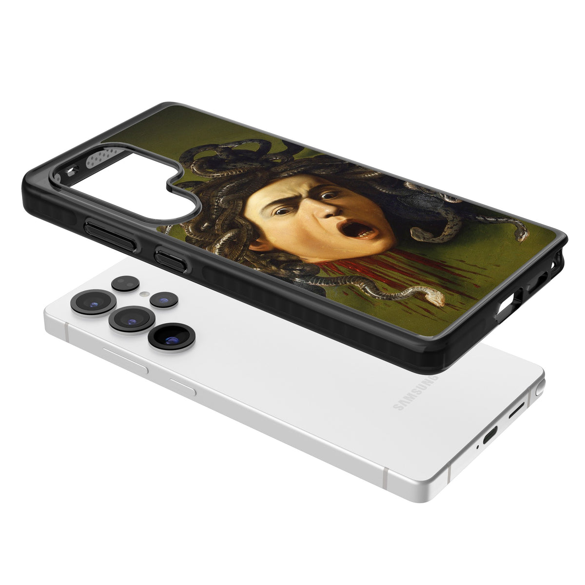 Head of Medusa Samsung S25 Ultra / Samsung S26 Ultra Impact Black Phone Case angled