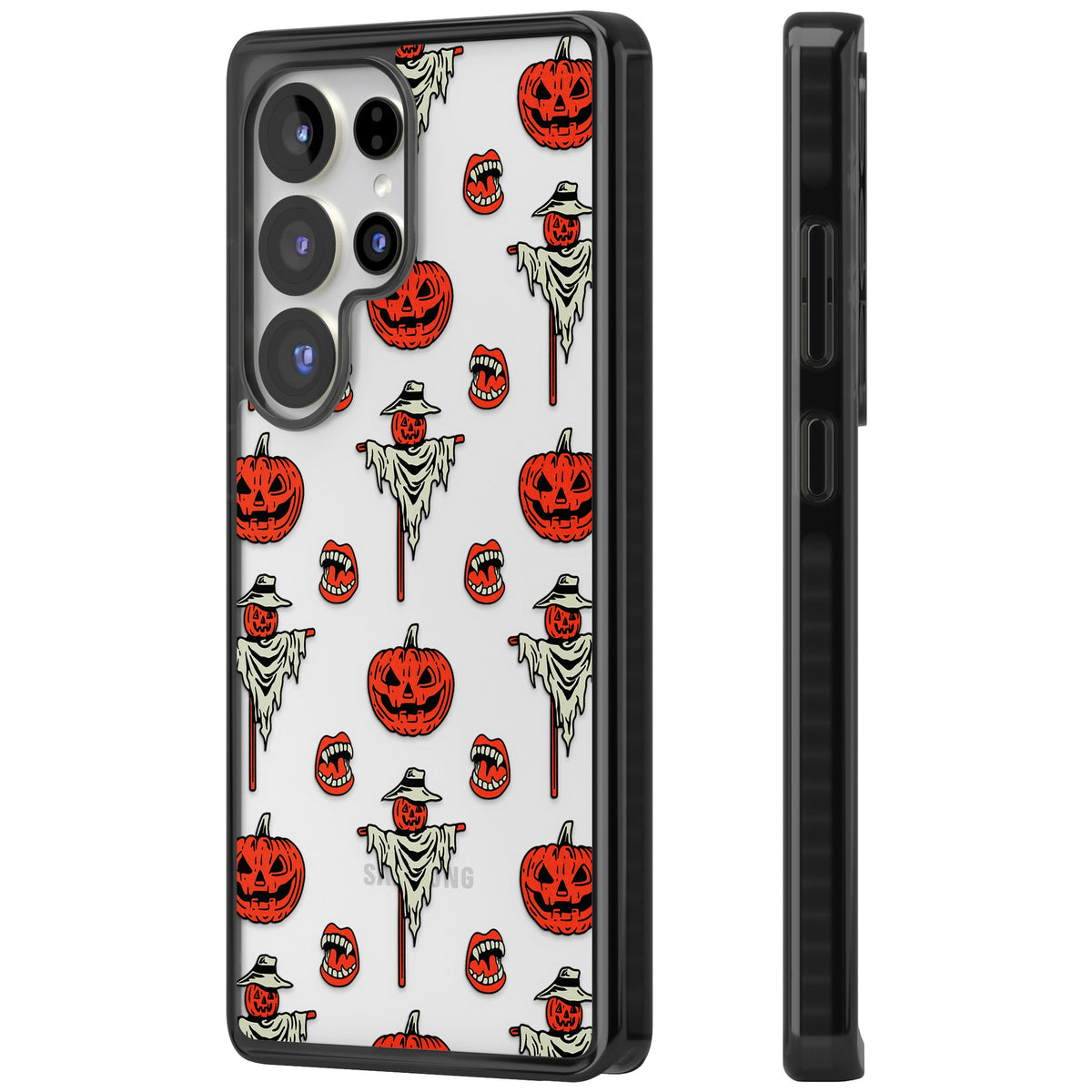 Retro Red Pumpkins & Scarecrows Samsung S25 Ultra / Samsung S26 Ultra Impact Black Phone Case side