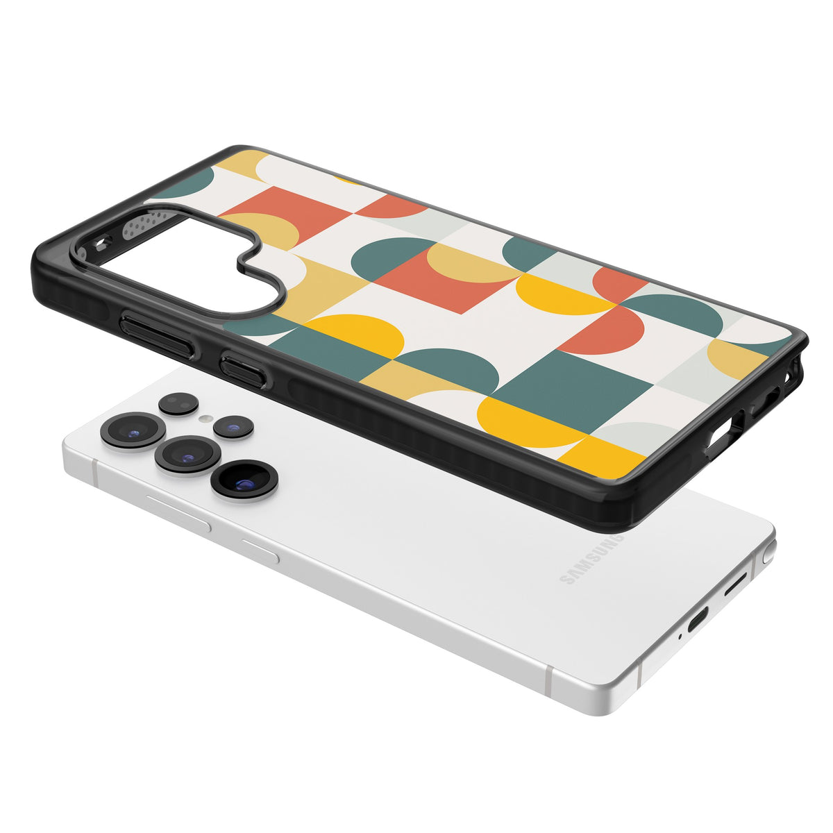 Retro Color Blocks Samsung S25 Ultra / Samsung S26 Ultra Impact Black Phone Case angled