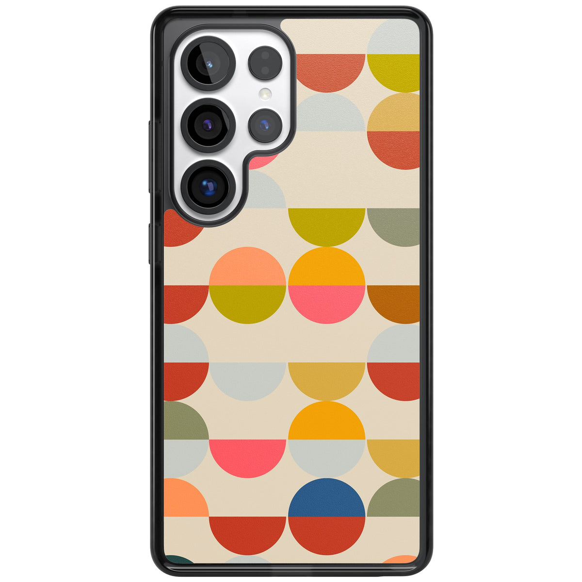 Colorful Retro Circles Samsung S25 Ultra / Samsung S26 Ultra Impact Black Phone Case front