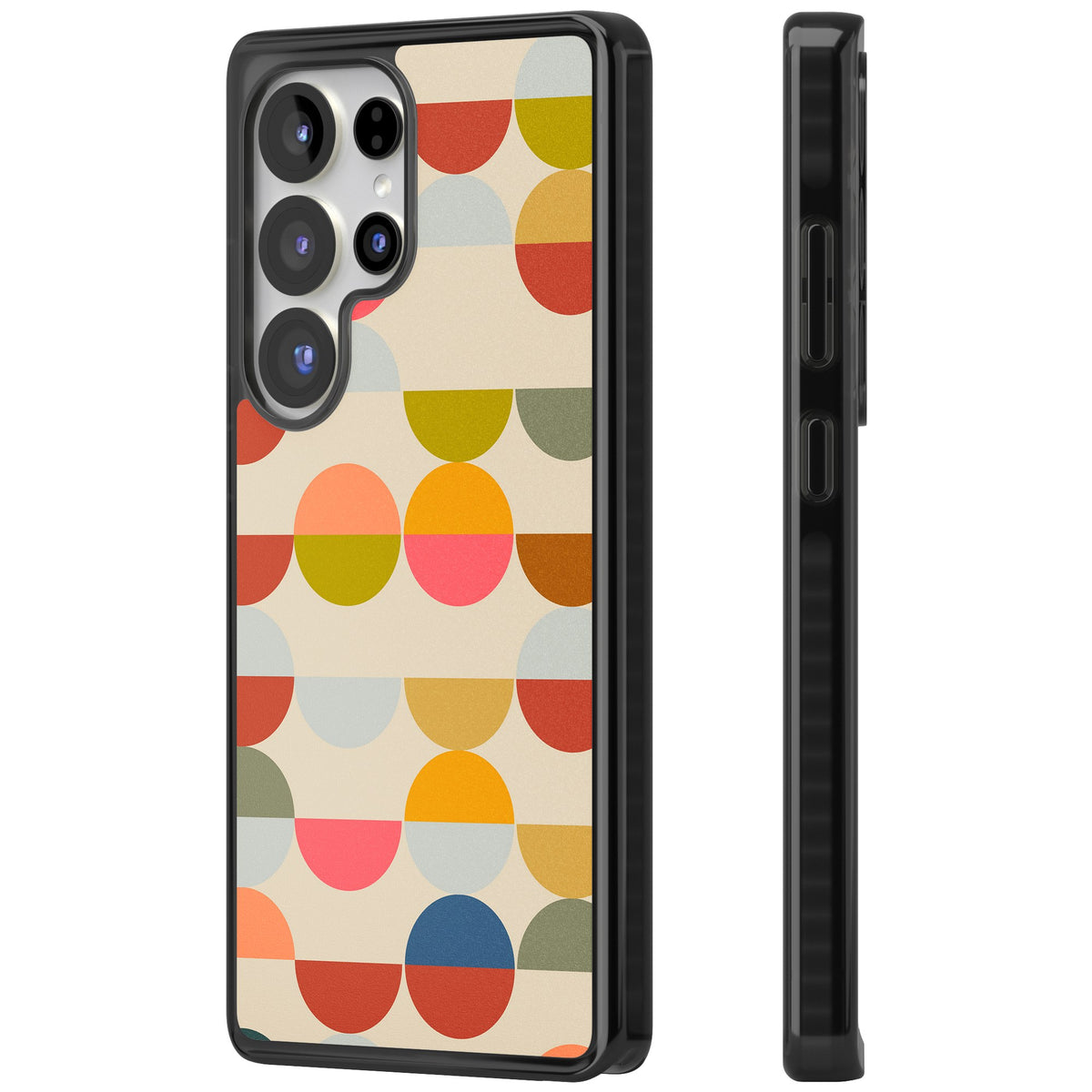 Colorful Retro Circles Samsung S25 Ultra / Samsung S26 Ultra Impact Black Phone Case side