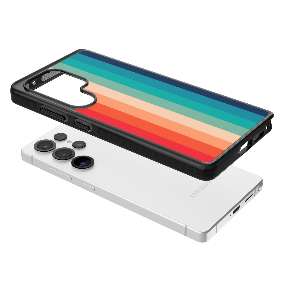 Retro Spectrum Samsung S25 Ultra / Samsung S26 Ultra Impact Black Phone Case angled
