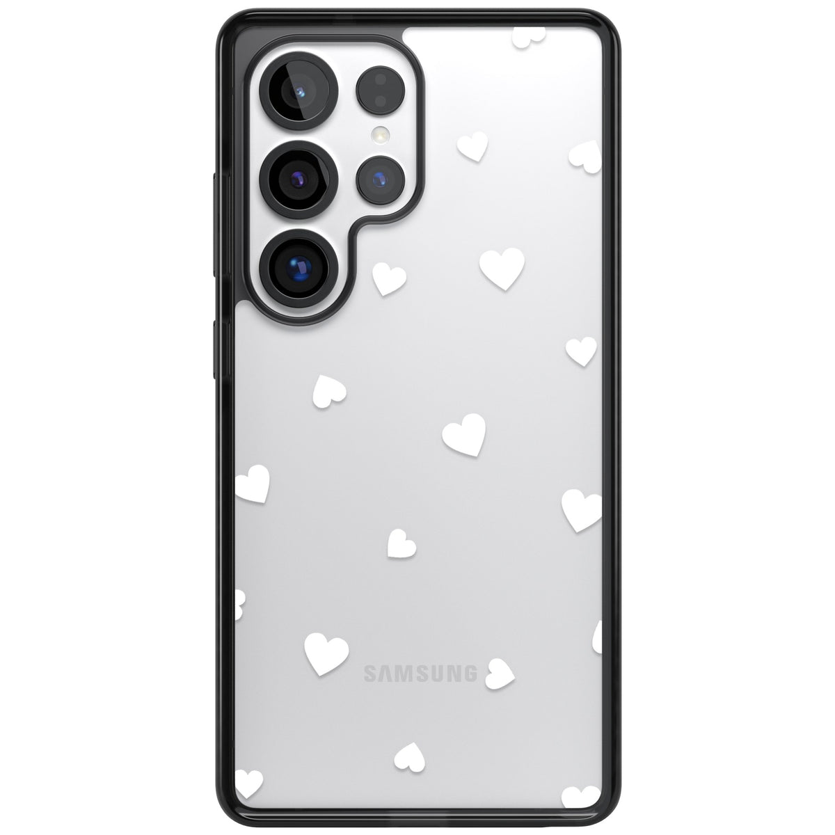 White Hearts Samsung S25 Ultra / Samsung S26 Ultra Impact Black Phone Case front