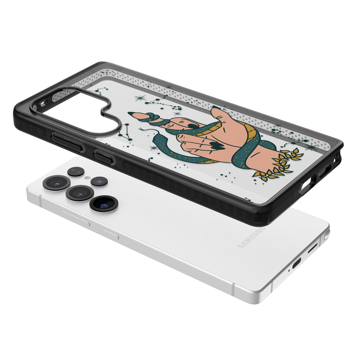 Snakes, Stars And Cynicism Samsung S25 Ultra / Samsung S26 Ultra Impact Black Phone Case angled