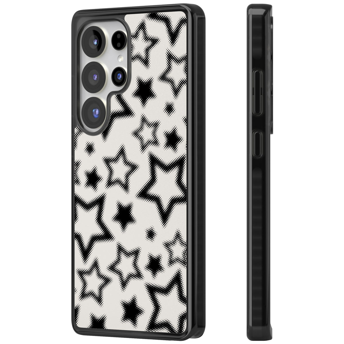 Black Halftone Stars Samsung S25 Ultra / Samsung S26 Ultra Impact Black Phone Case side
