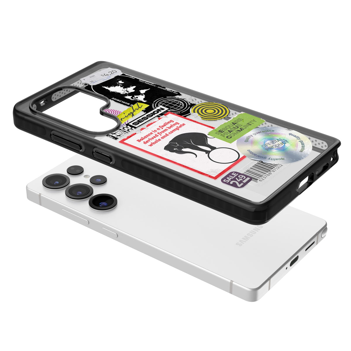 Analog Stickers Samsung S25 Ultra / Samsung S26 Ultra Impact Black Phone Case angled