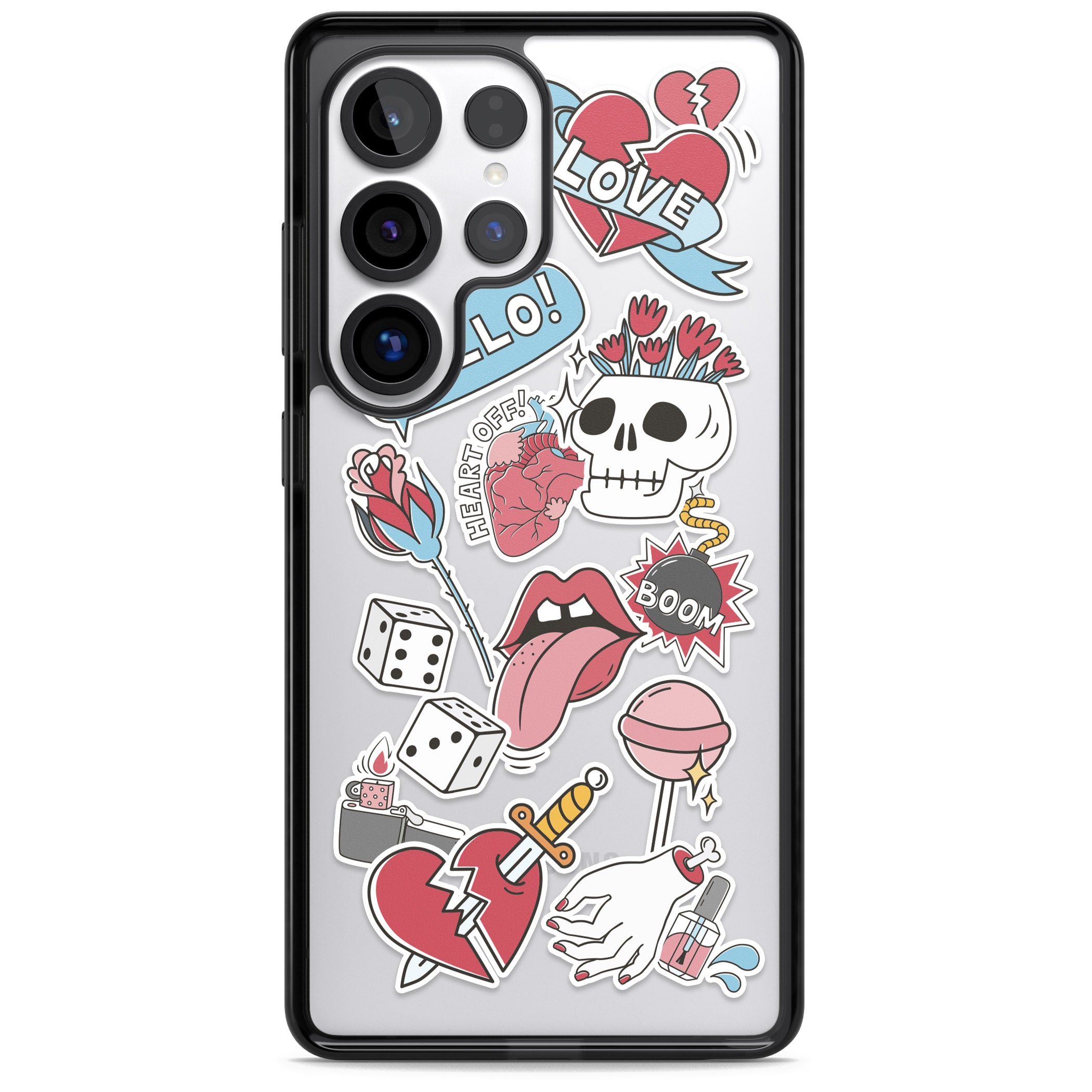 Skull & Flowers Stickers