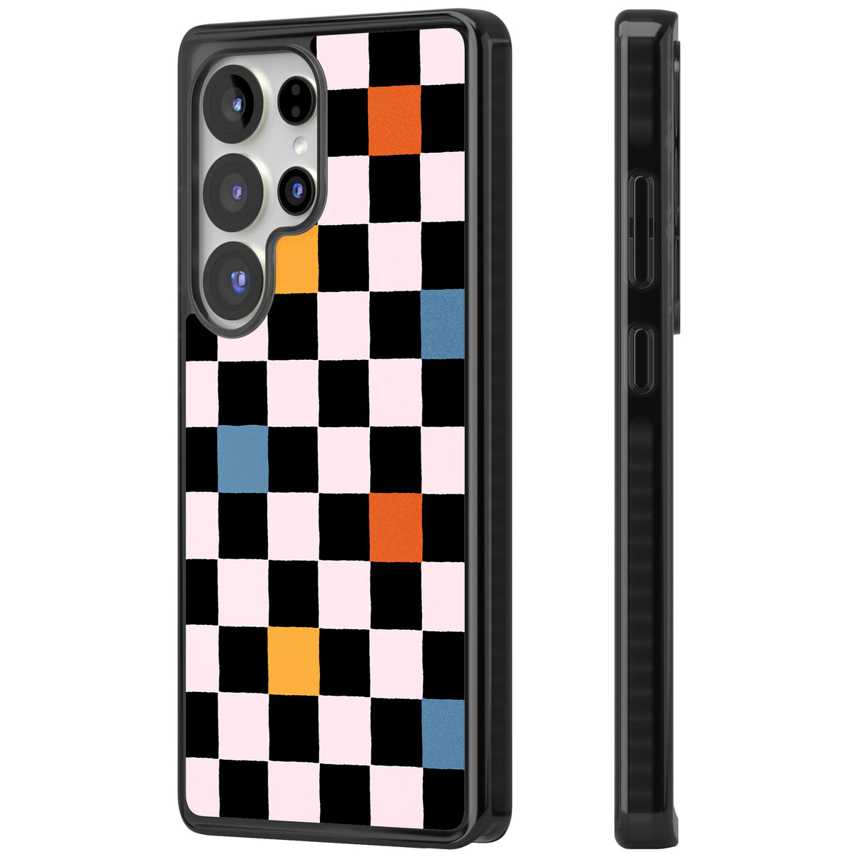 Vibrant Retro Check Samsung S25 Ultra / Samsung S26 Ultra Impact Black Phone Case side