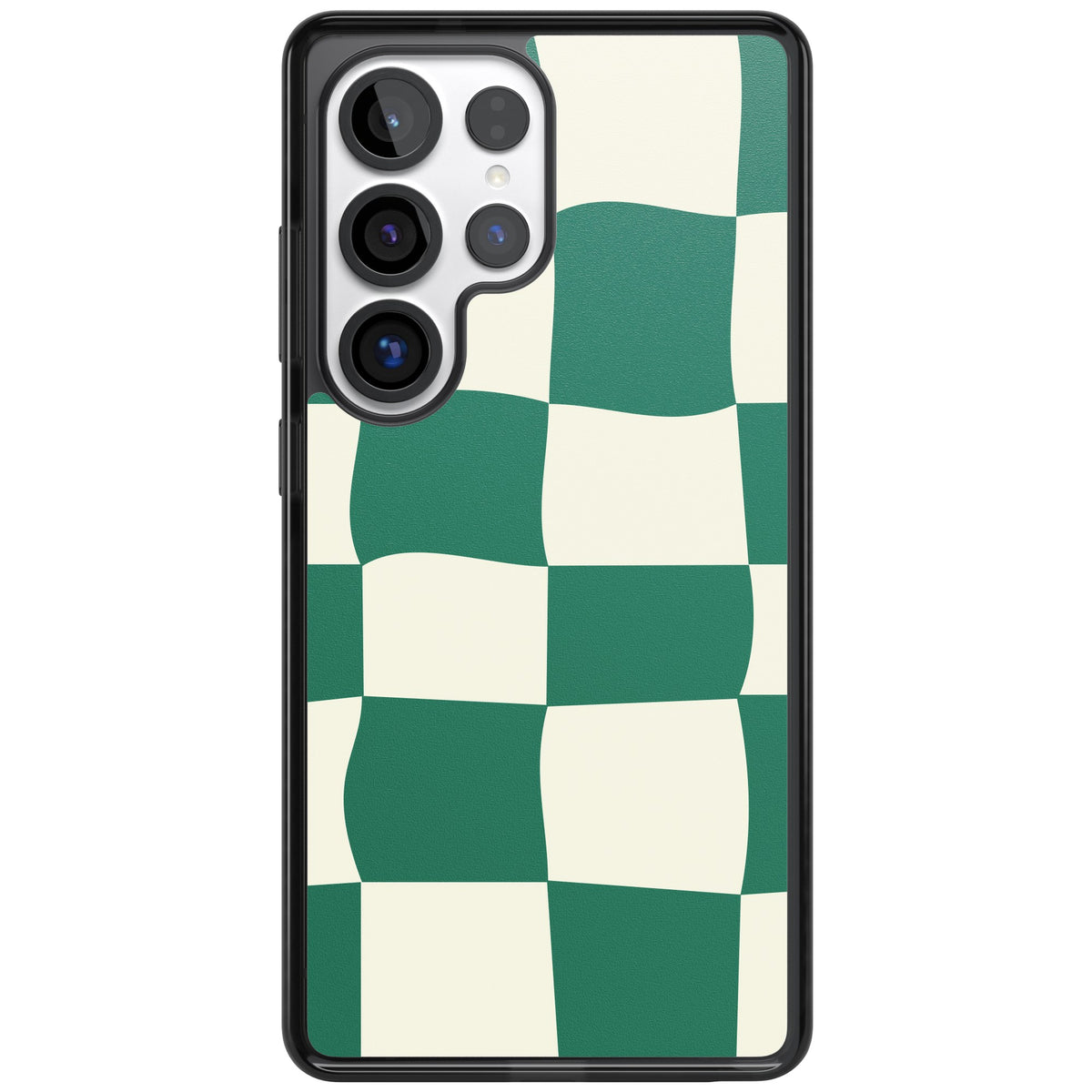 Matcha Wavy Check Samsung S25 Ultra / Samsung S26 Ultra Impact Black Phone Case front