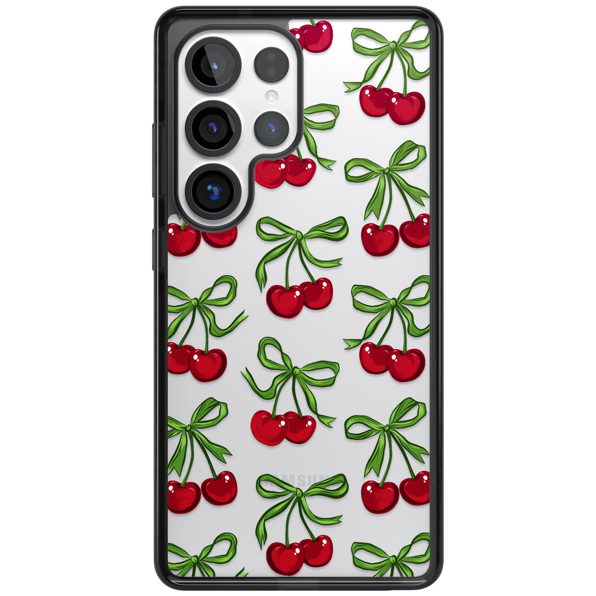 Cherry Bows Samsung S25 Ultra / Samsung S26 Ultra Impact Black Phone Case front