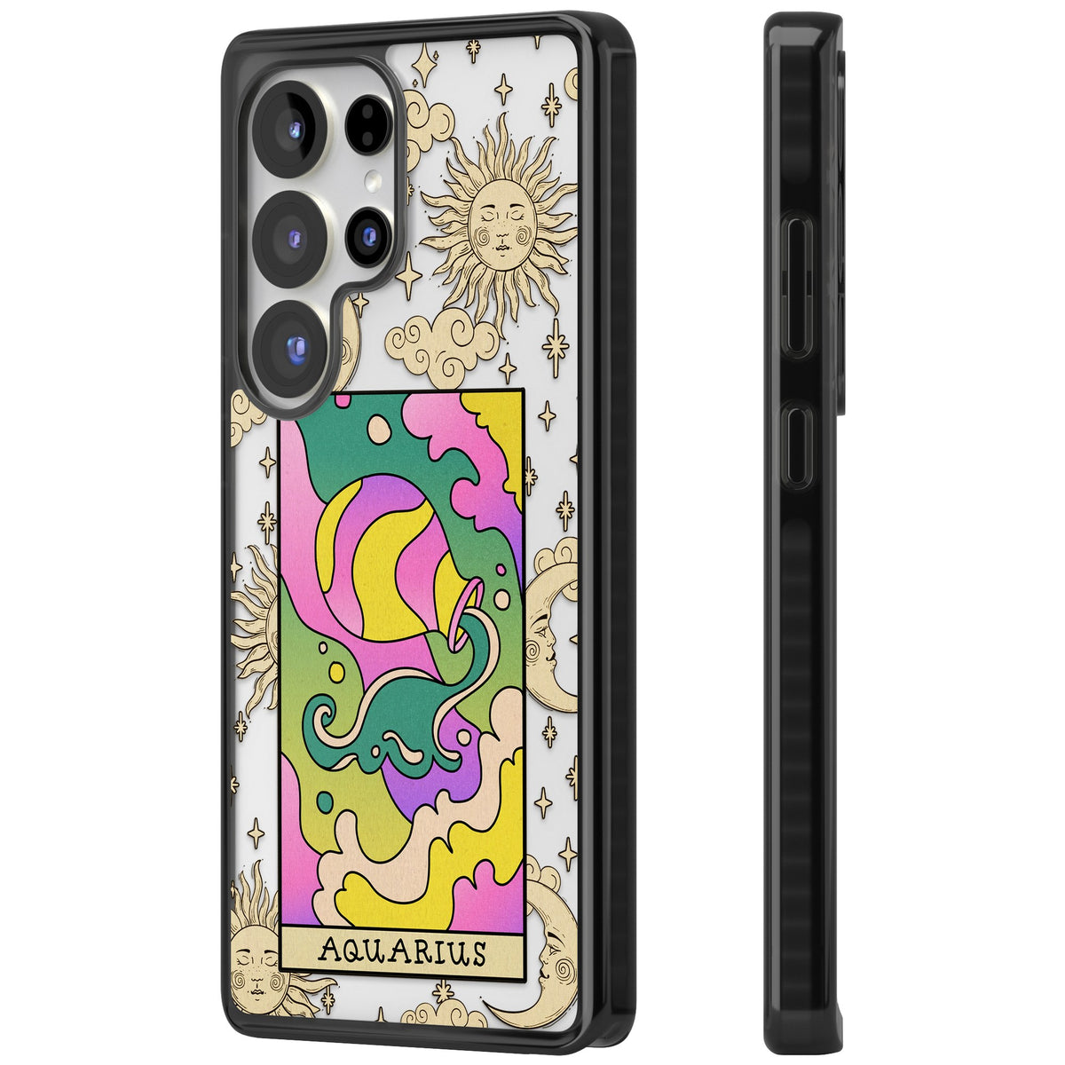 Celestial Zodiac Aquarius Samsung S25 Ultra / Samsung S26 Ultra Impact Black Phone Case side