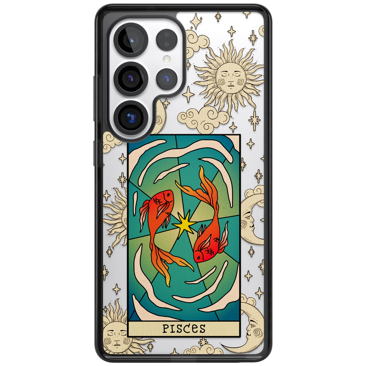 Celestial Zodiac Pisces Samsung S25 Ultra / Samsung S26 Ultra Impact Black Phone Case front