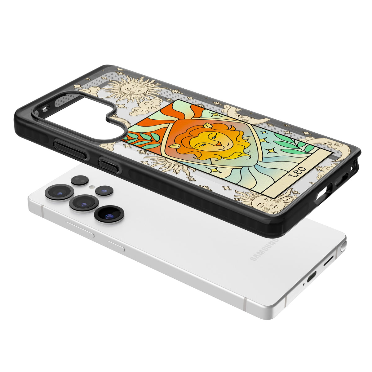 Celestial Zodiac Leo Samsung S25 Ultra / Samsung S26 Ultra Impact Black Phone Case angled