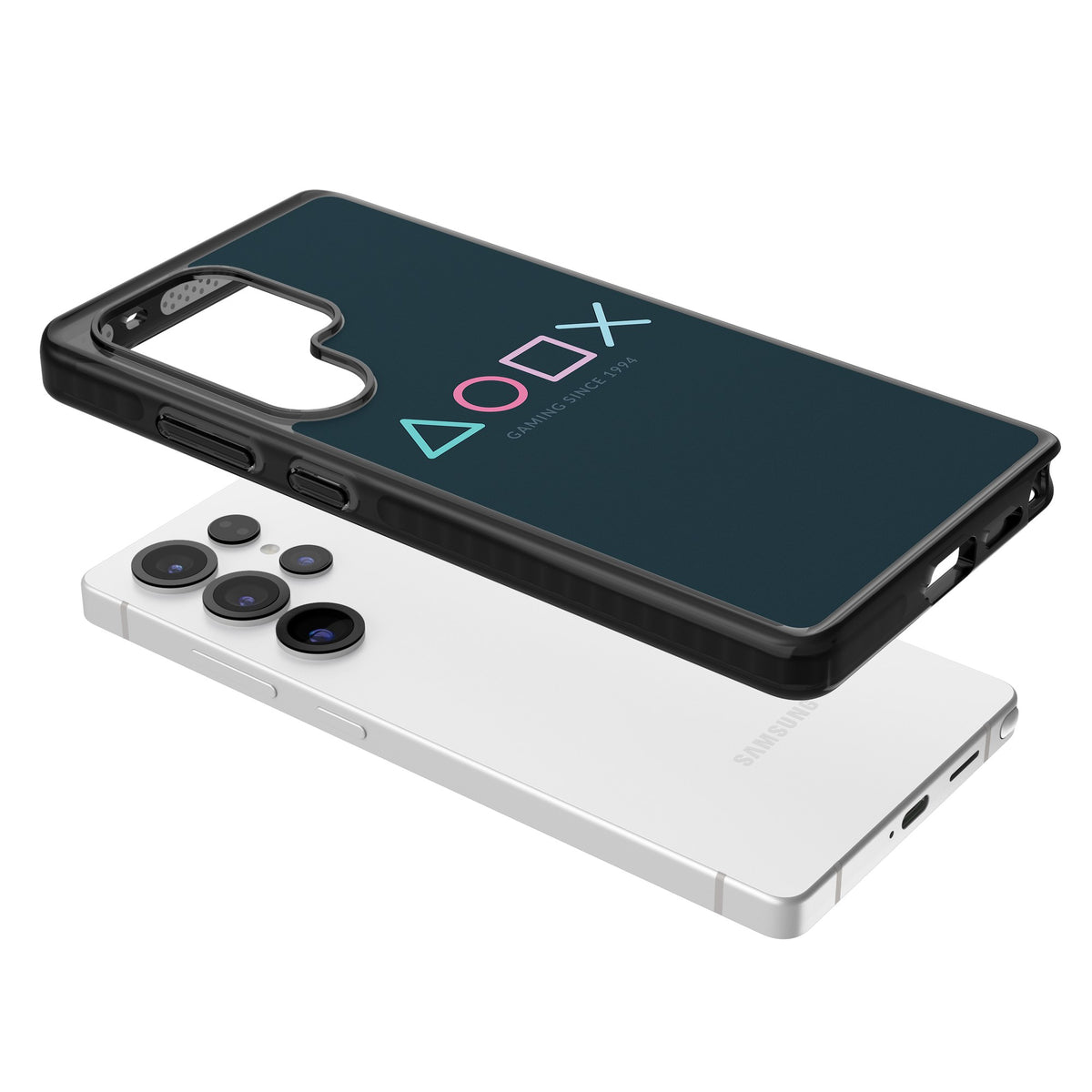 Gaming Since 1994 Samsung S25 Ultra / Samsung S26 Ultra Impact Black Phone Case angled