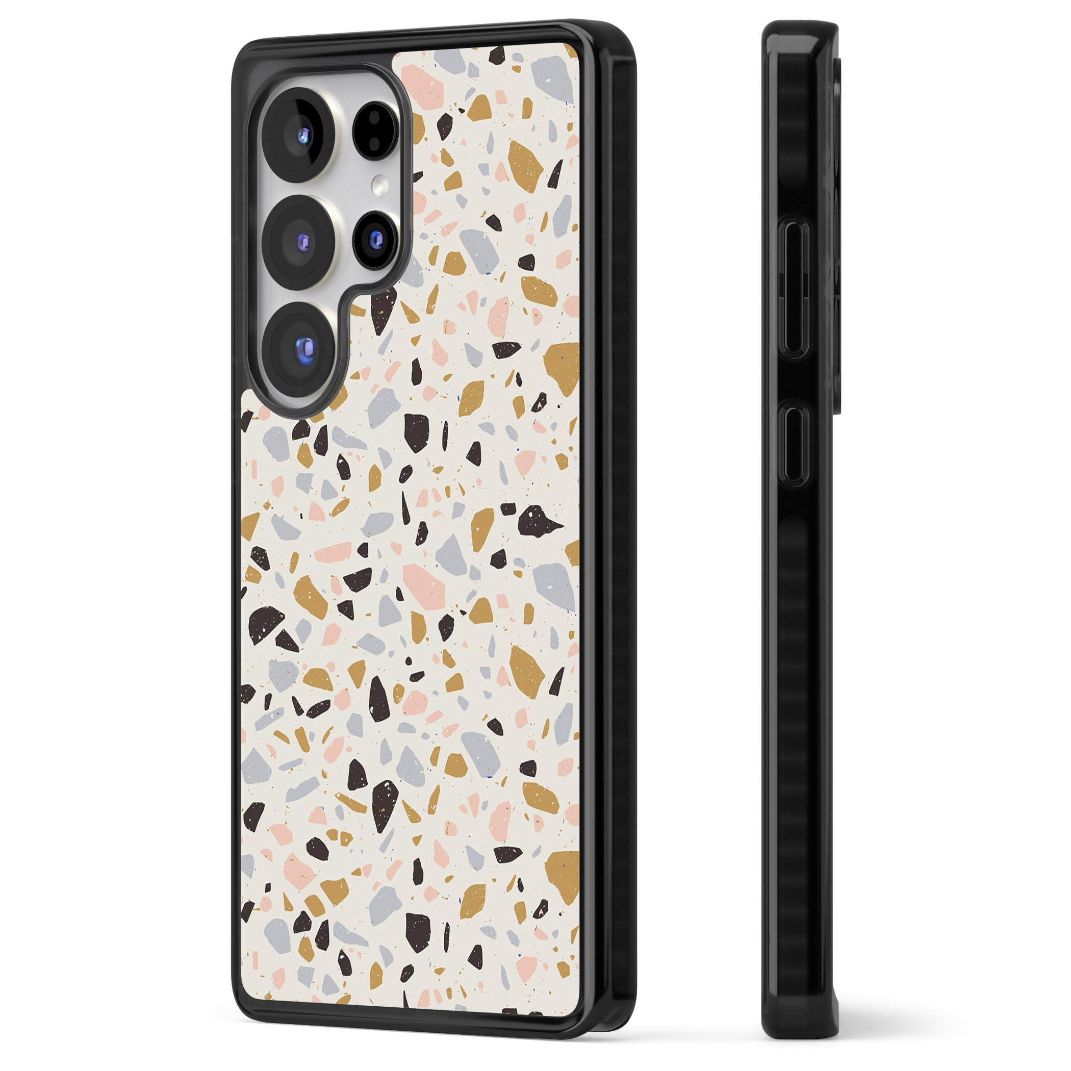 Pale Pink, Blue, & Mocha Terrazzo Pattern