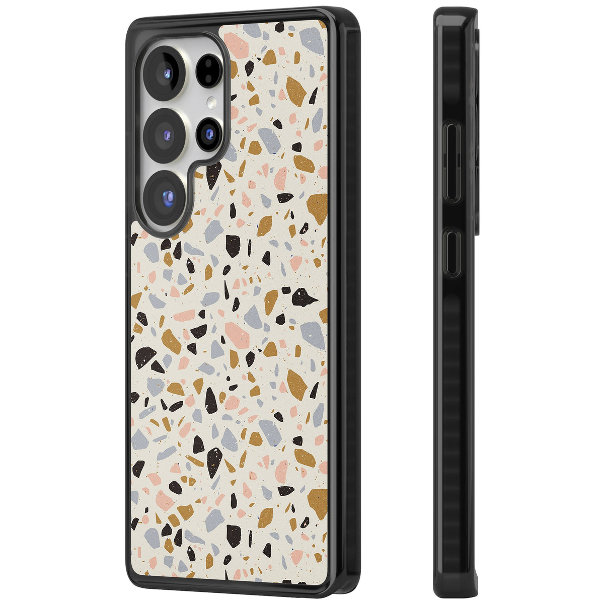 Mocha Terrazzo Samsung S25 Ultra / Samsung S26 Ultra Impact Black Phone Case side
