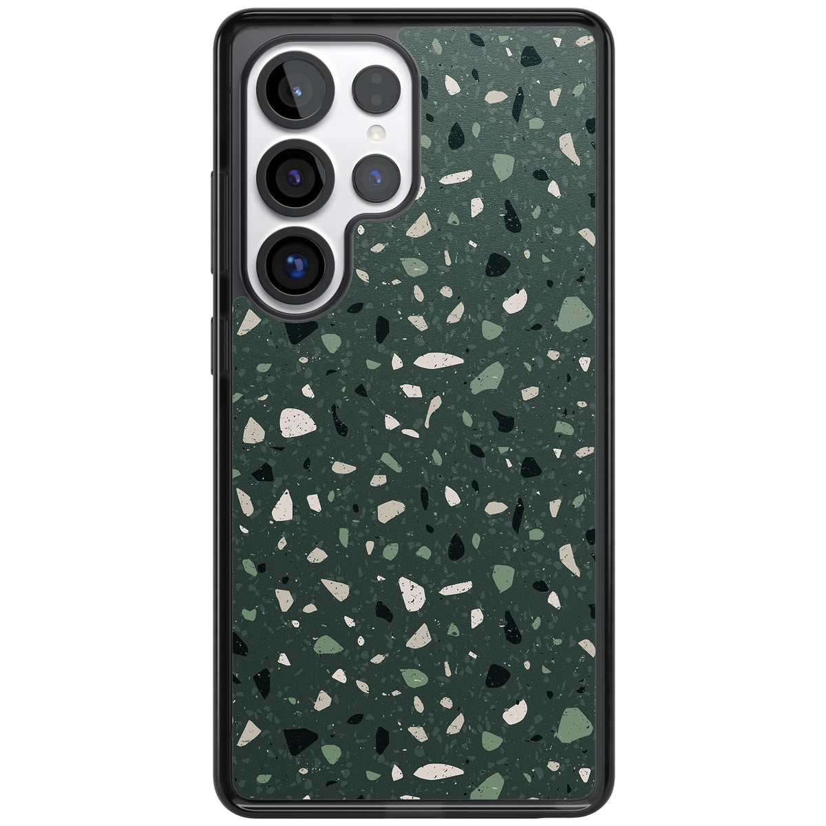 Green & Cream Terrazzo Pattern Samsung S25 Ultra / Samsung S26 Ultra Impact Black Phone Case front