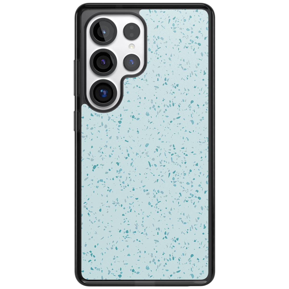 Light Blue Terrazzo Pattern Samsung S25 Ultra / Samsung S26 Ultra Impact Black Phone Case front