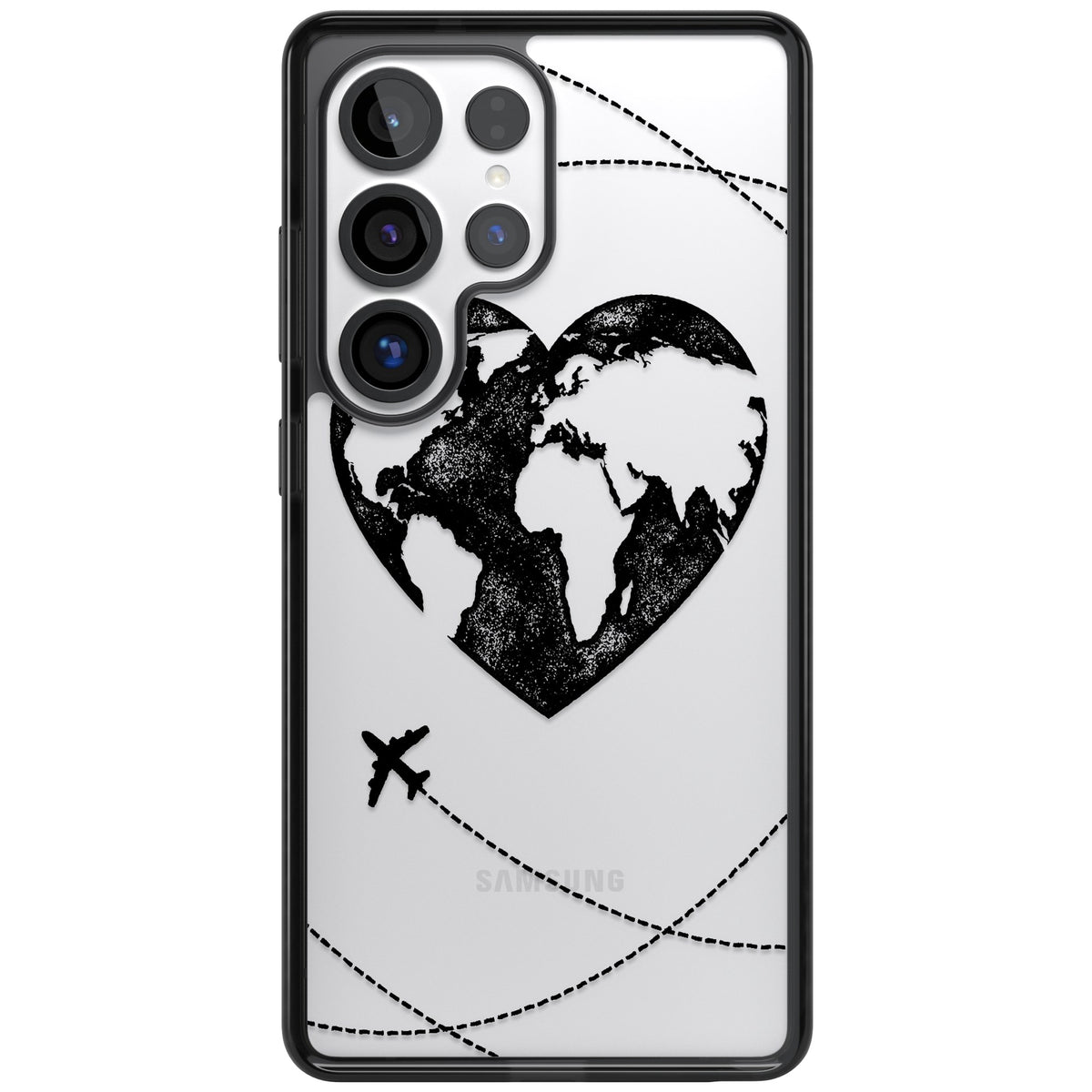 Globe Heart Samsung S25 Ultra / Samsung S26 Ultra Impact Black Phone Case front
