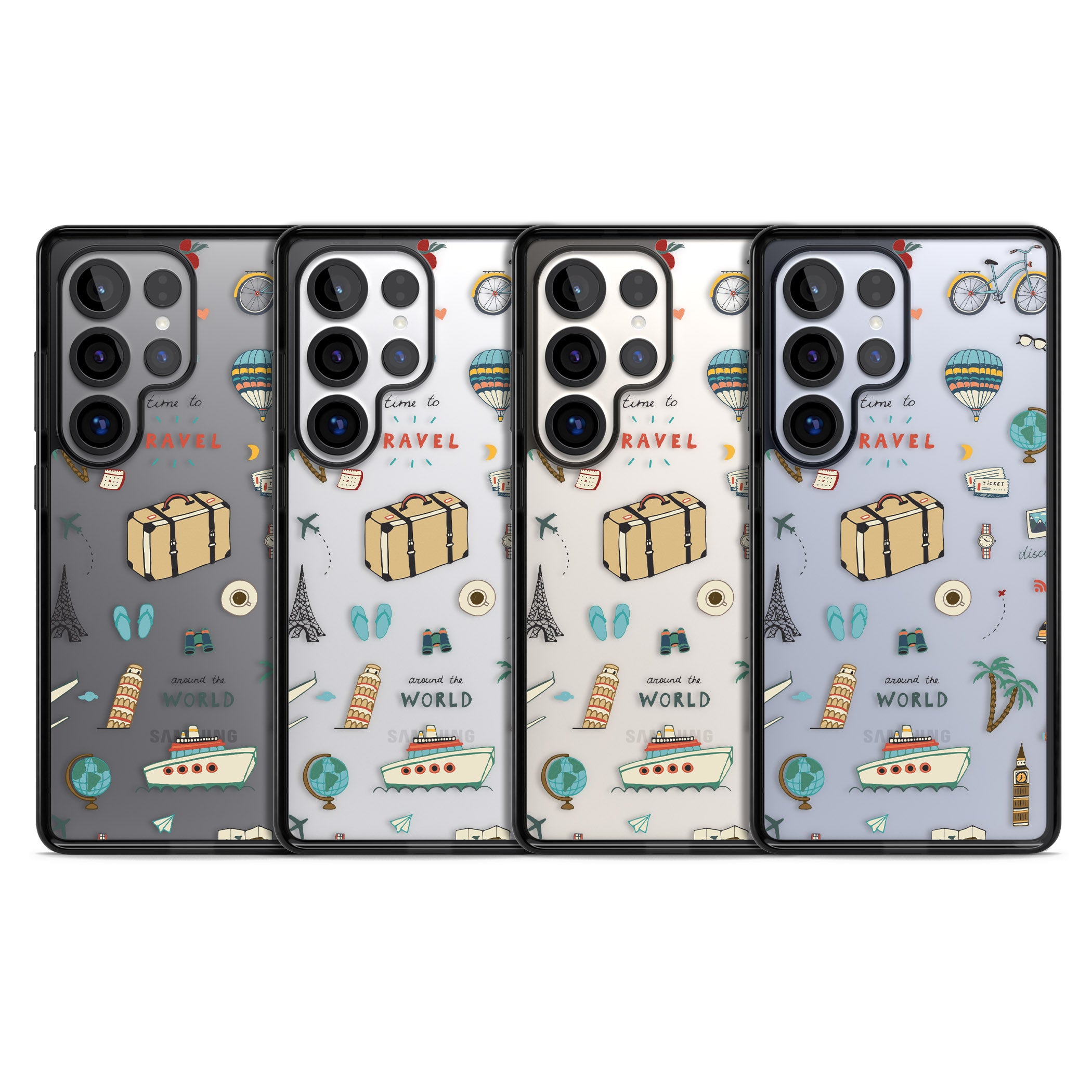 Cute Travel Pattern Transparent