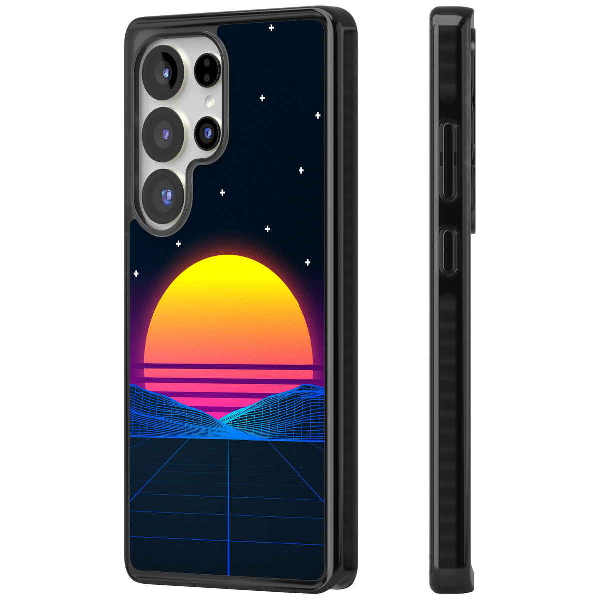 Sunset Vaporwave Samsung S25 Ultra / Samsung S26 Ultra Impact Black Phone Case side