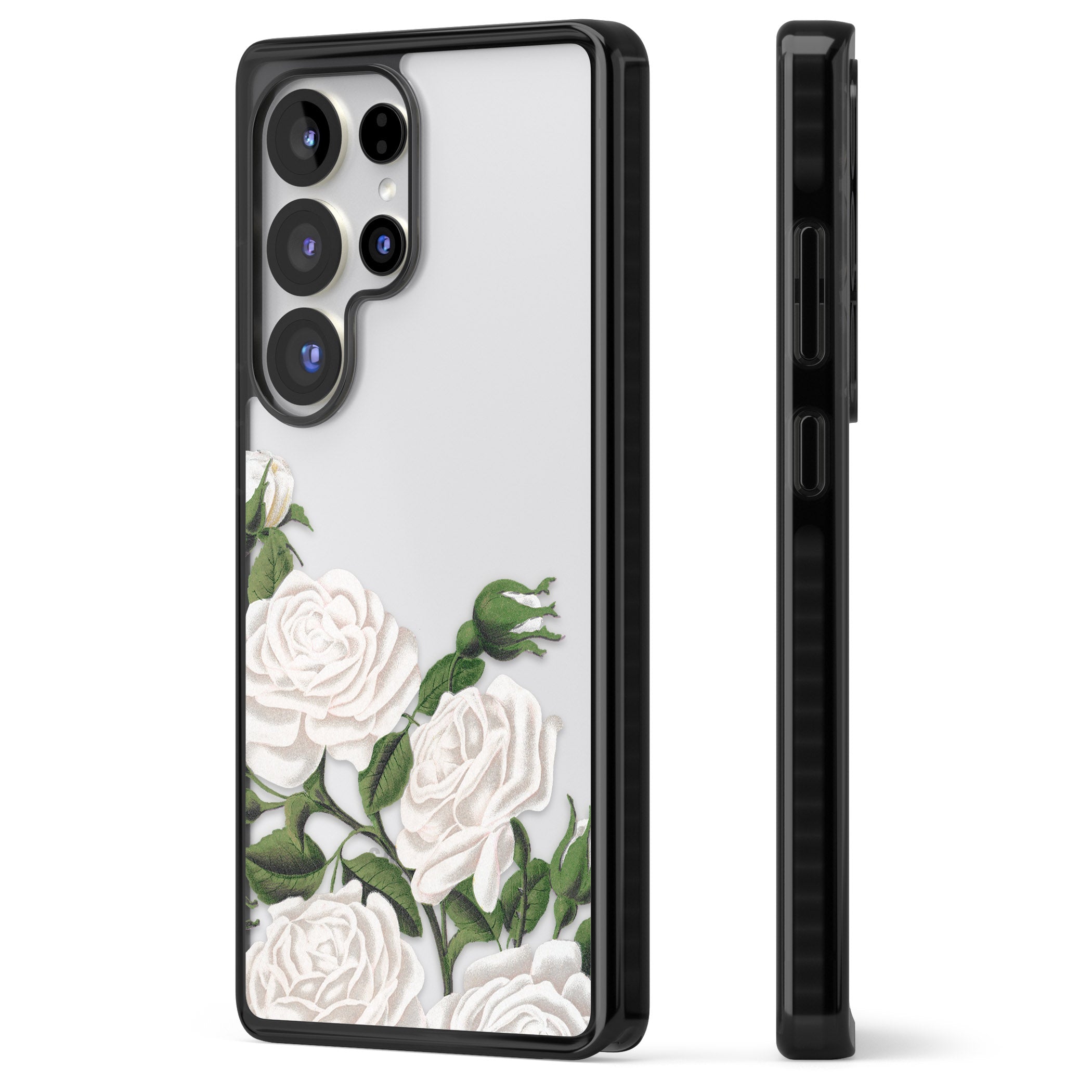 White Vintage Painted Flowers