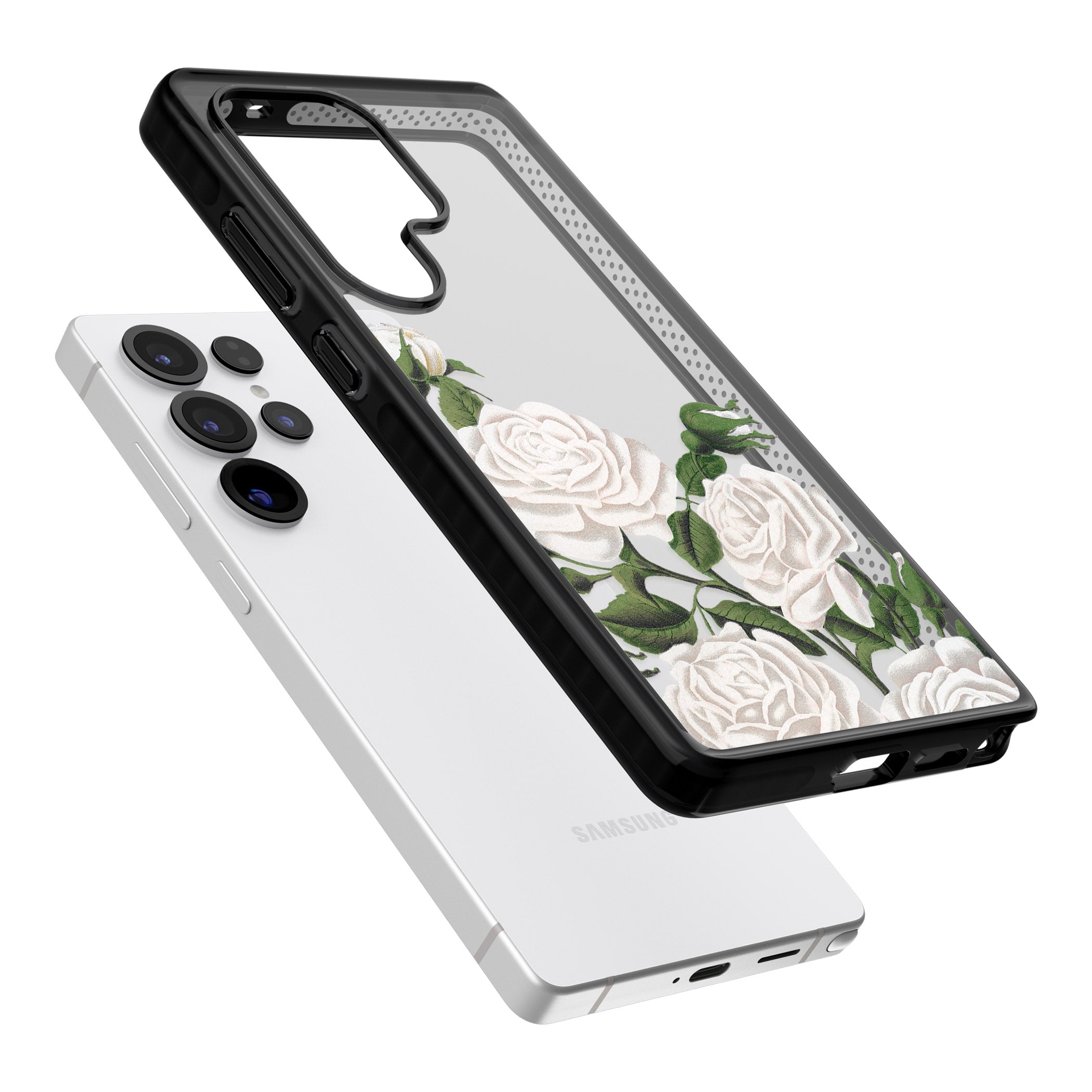 White Vintage Painted Flowers